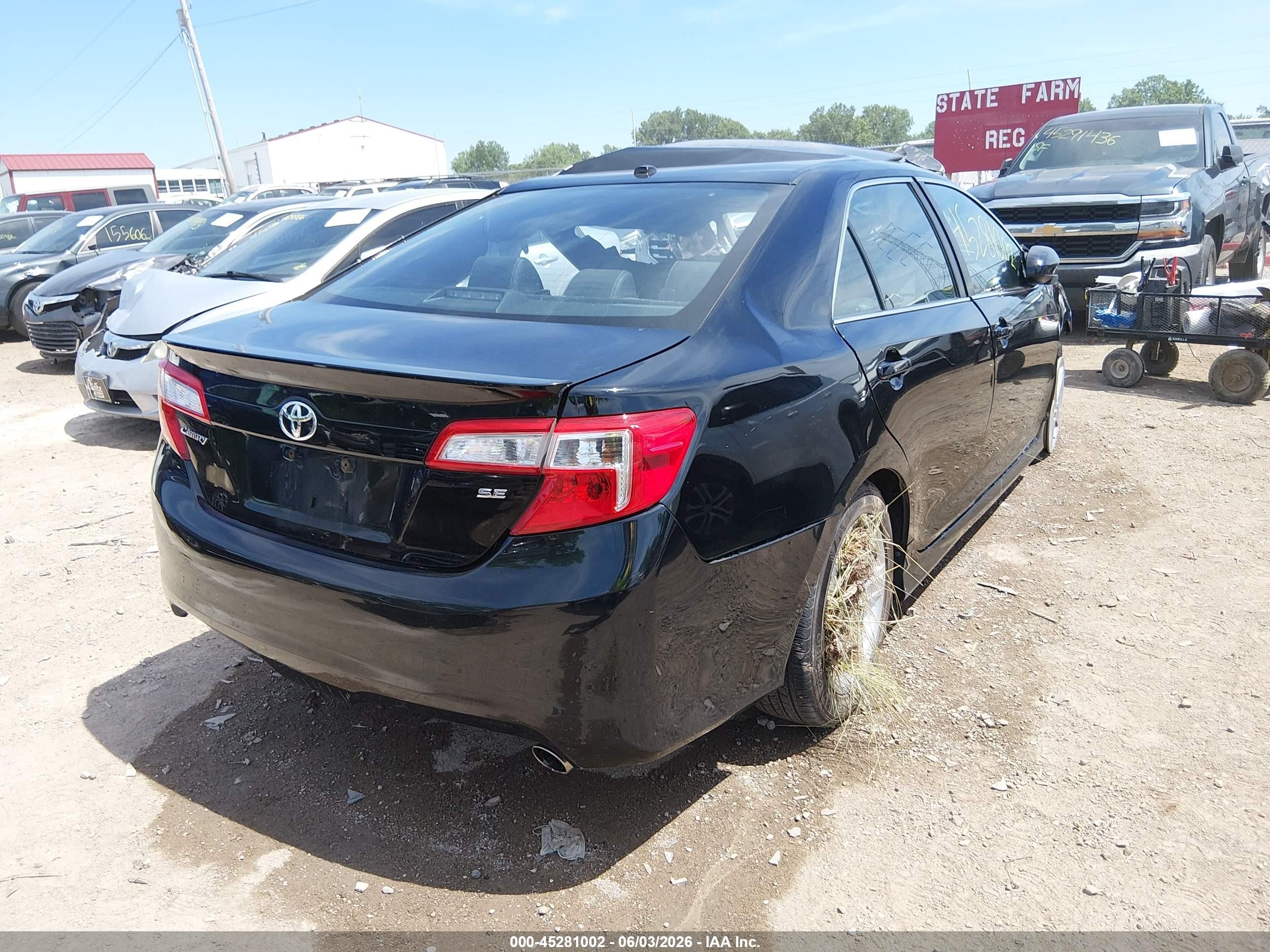 2012 Toyota Camry Se Black vin: 4T1BF1FK9CU030404