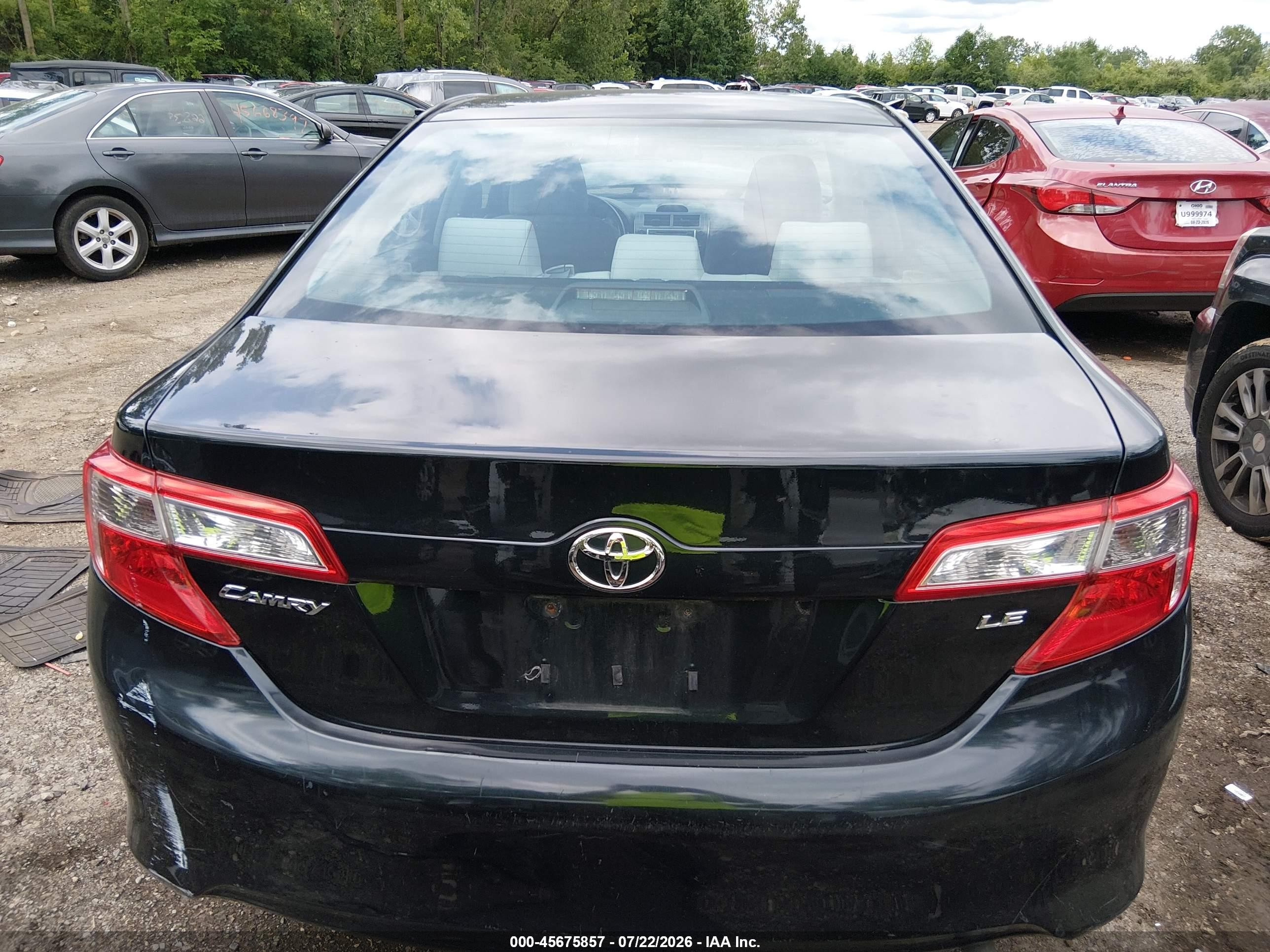 2012 Toyota Camry Le Black vin: 4T1BF1FK9CU034968