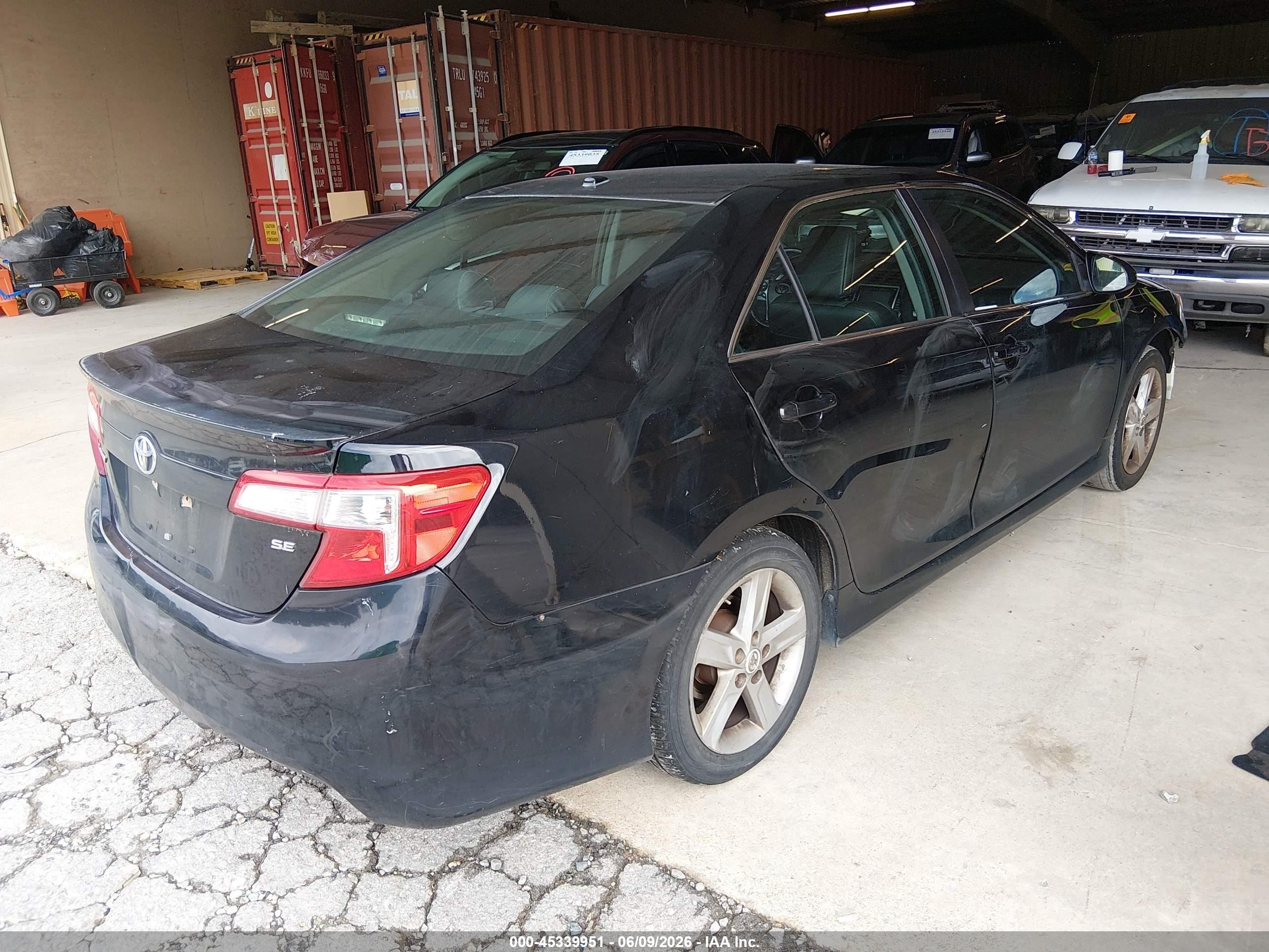 2012 Toyota Camry Se Black vin: 4T1BF1FK9CU148632
