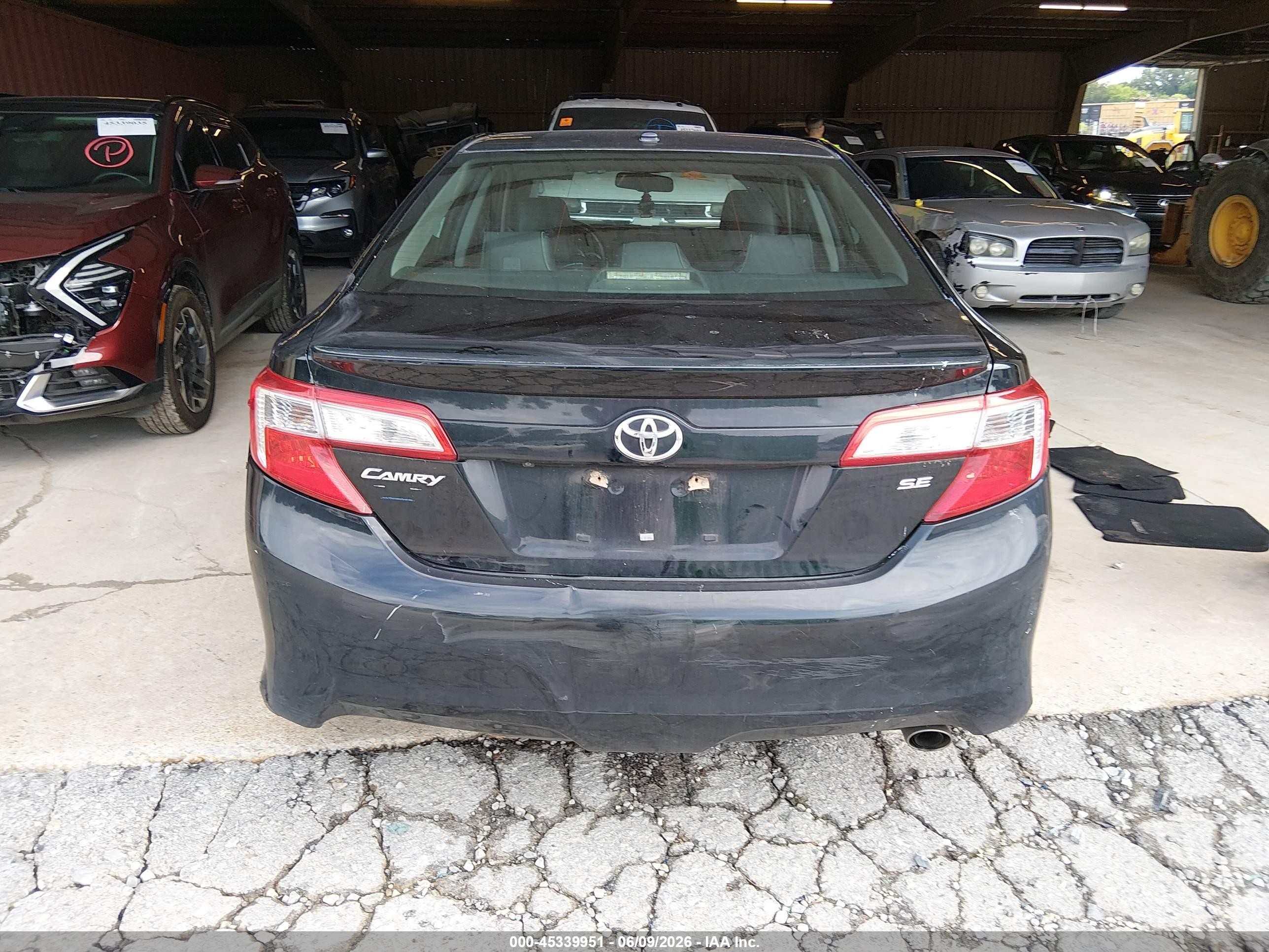 2012 Toyota Camry Se Black vin: 4T1BF1FK9CU148632