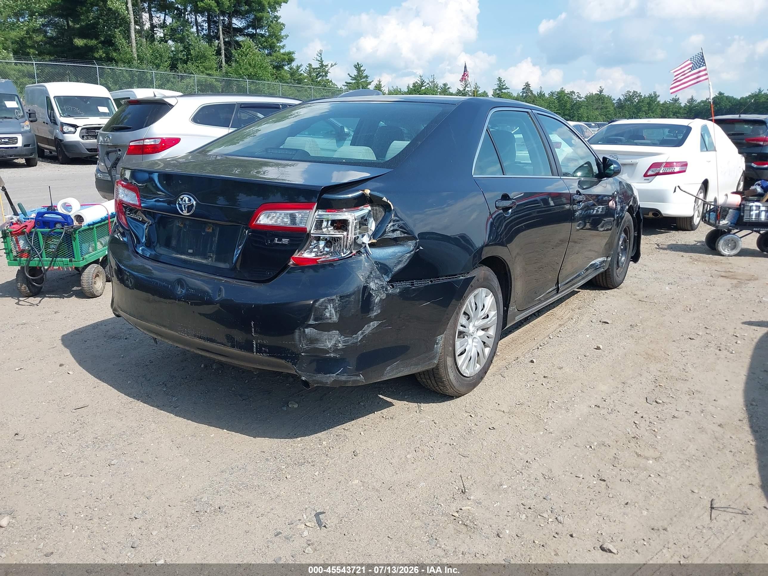 2012 Toyota Camry Le Black vin: 4T1BF1FK9CU199497