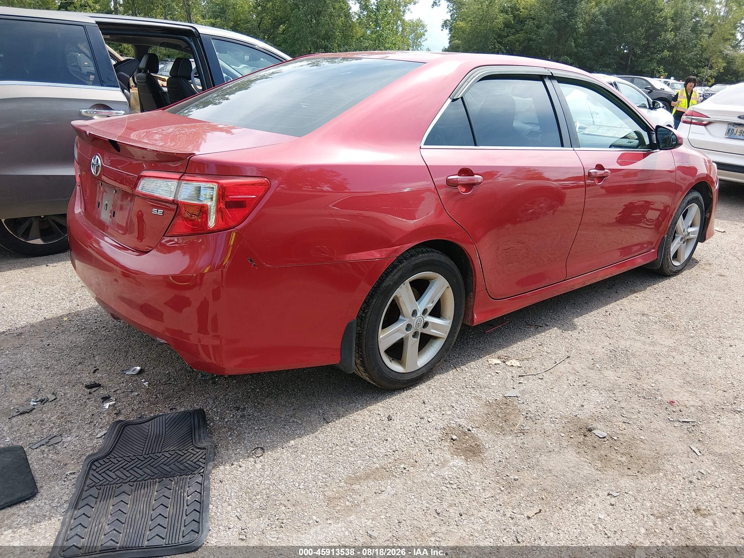 2012 Toyota Camry Se Red vin: 4T1BF1FK9CU530952
