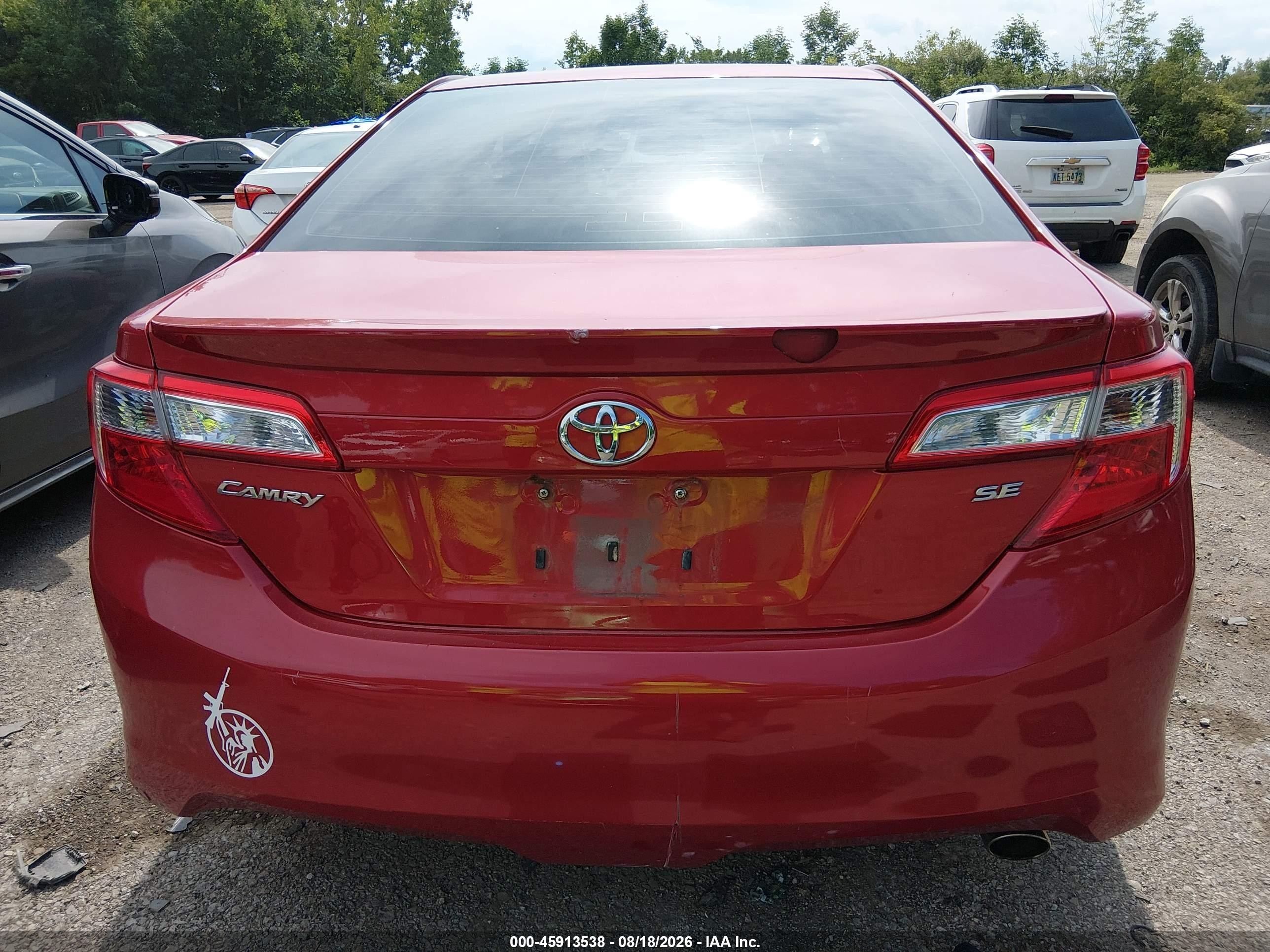2012 Toyota Camry Se Red vin: 4T1BF1FK9CU530952