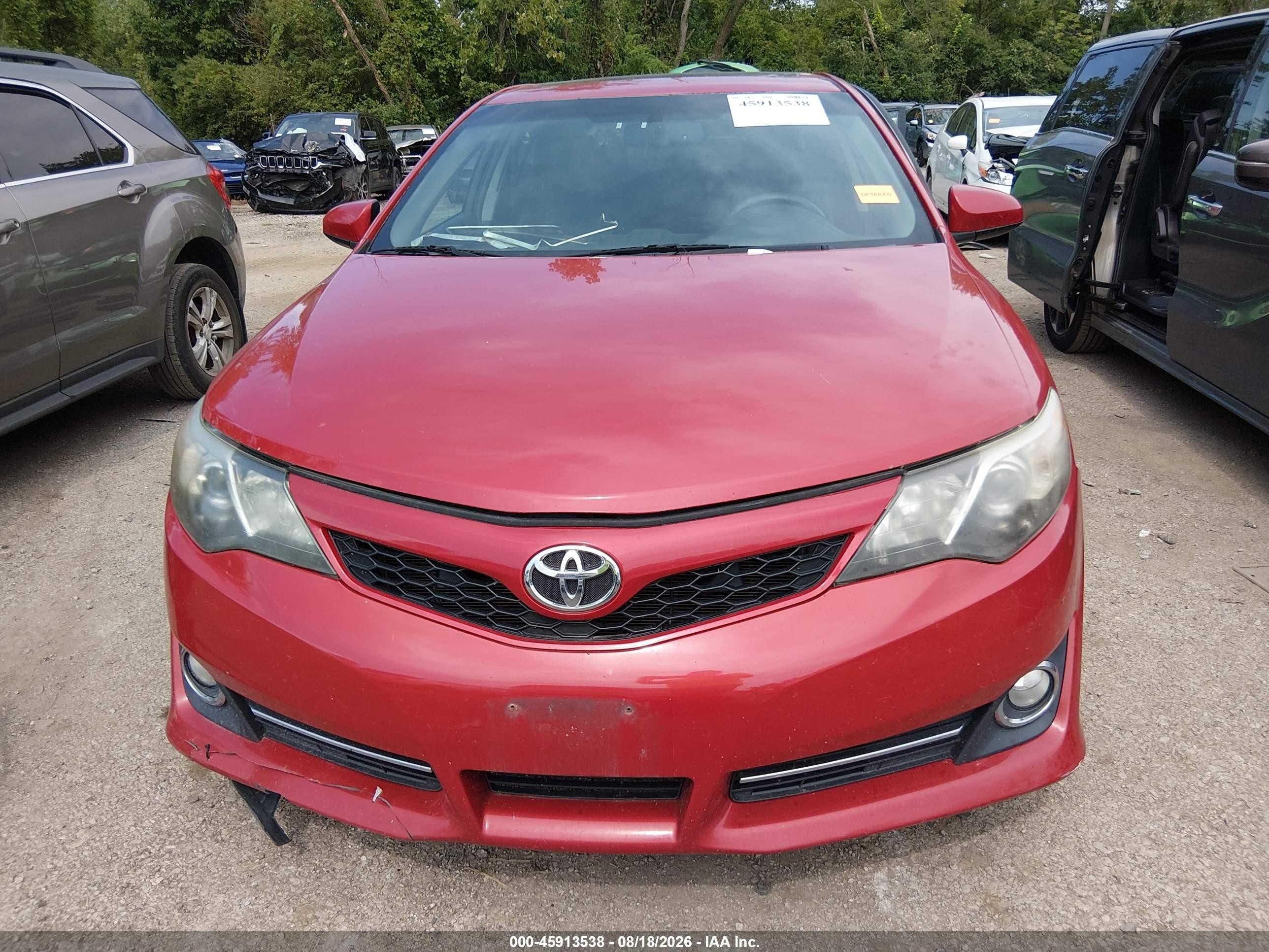 2012 Toyota Camry Se Red vin: 4T1BF1FK9CU530952