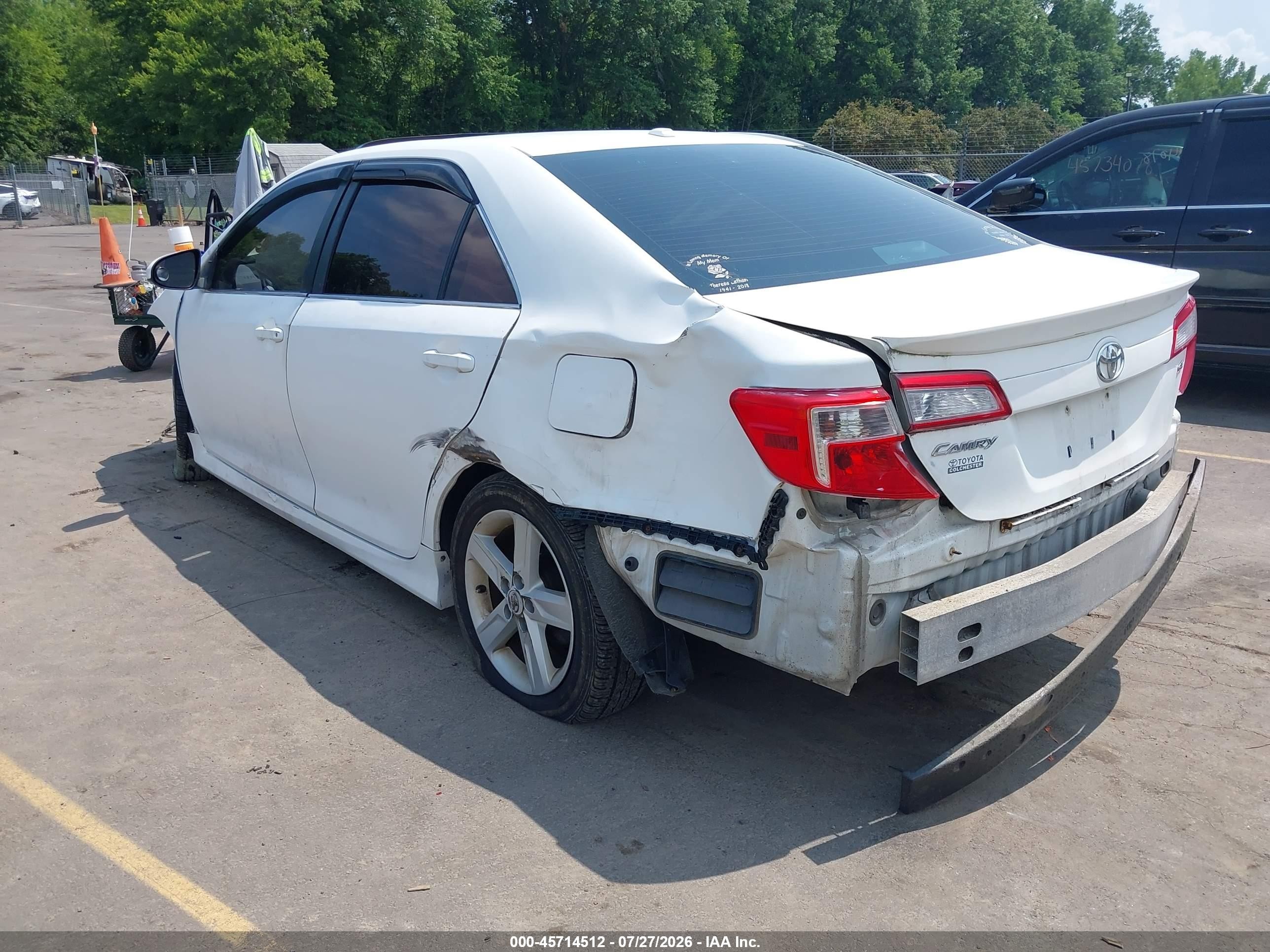 2012 Toyota Camry Se White vin: 4T1BF1FK9CU533379