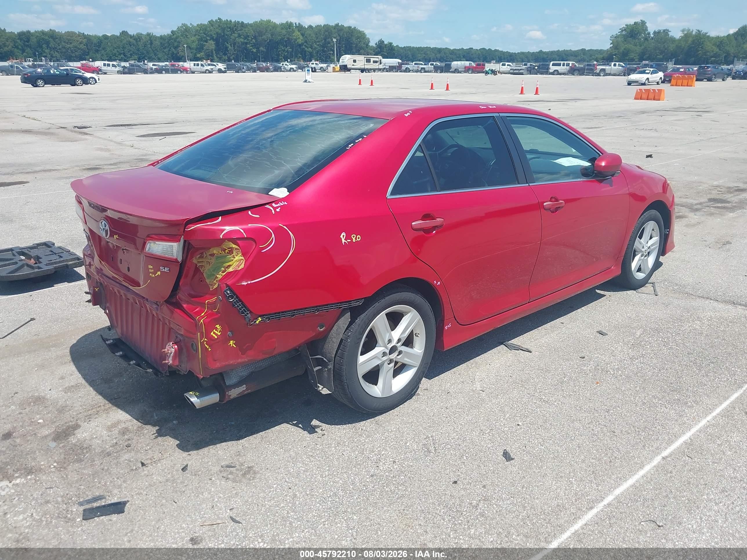 2012 Toyota Camry Se Red vin: 4T1BF1FK9CU545242
