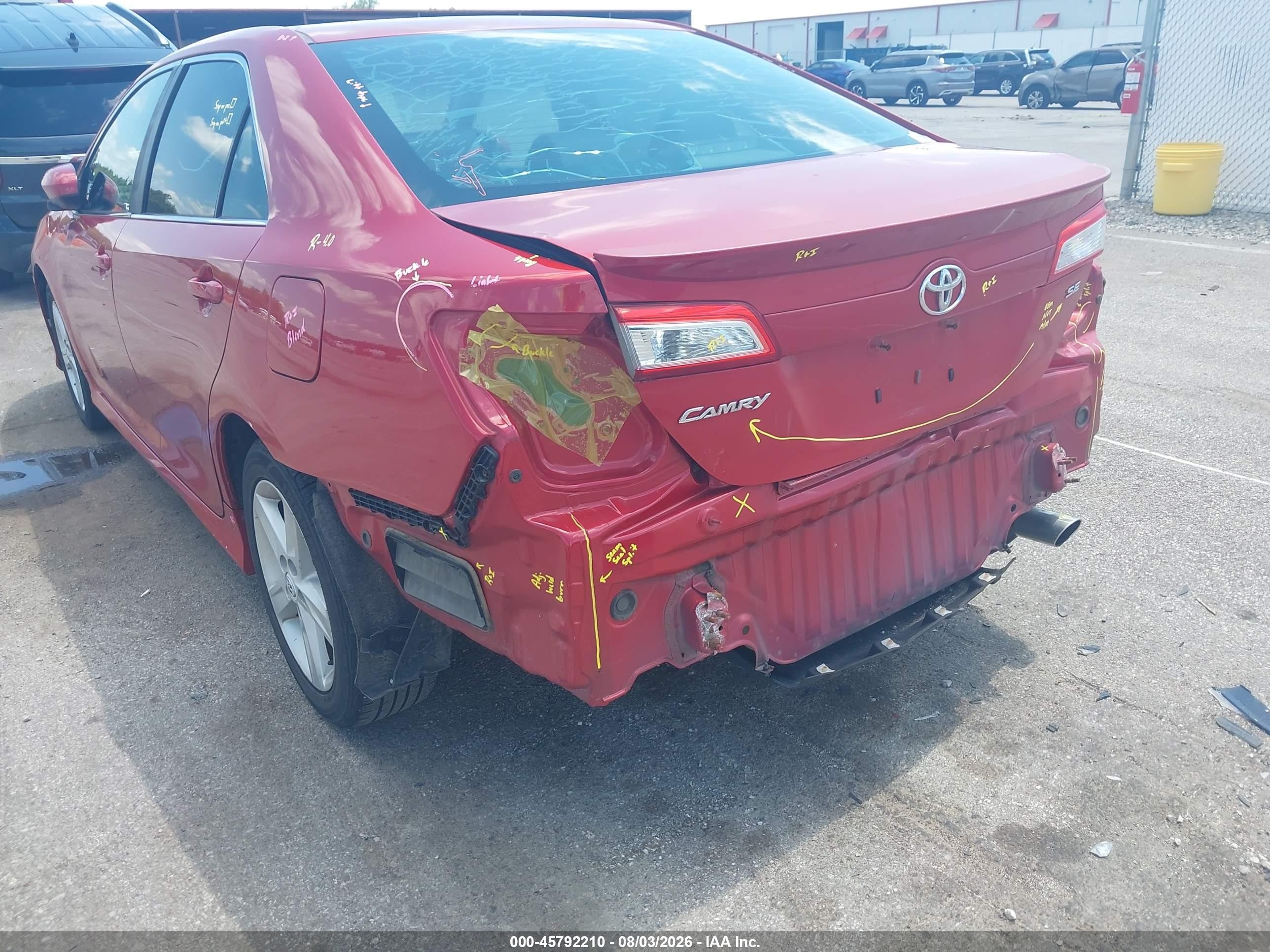 2012 Toyota Camry Se Red vin: 4T1BF1FK9CU545242