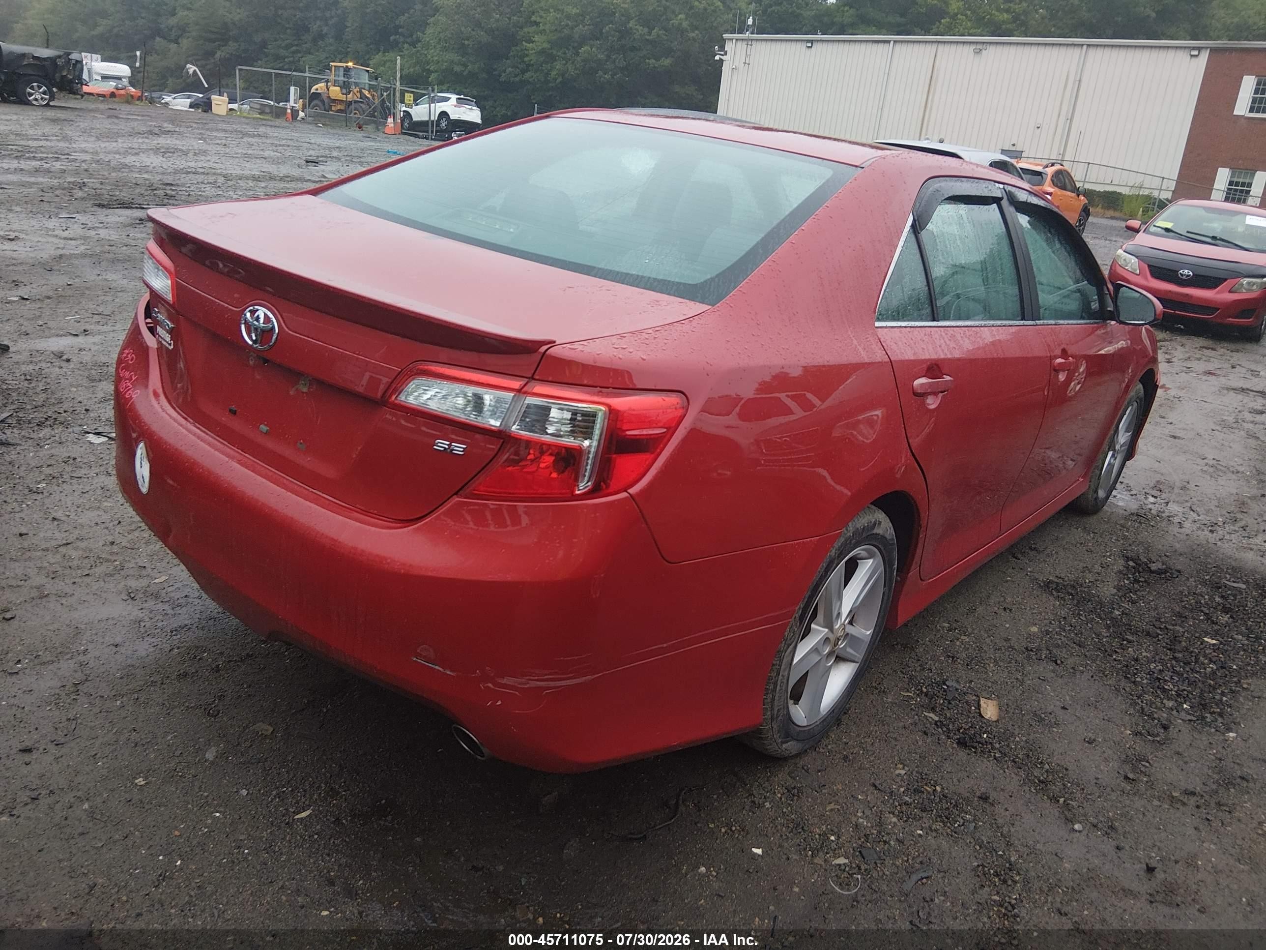 2012 Toyota Camry Se Red vin: 4T1BF1FK9CU596546