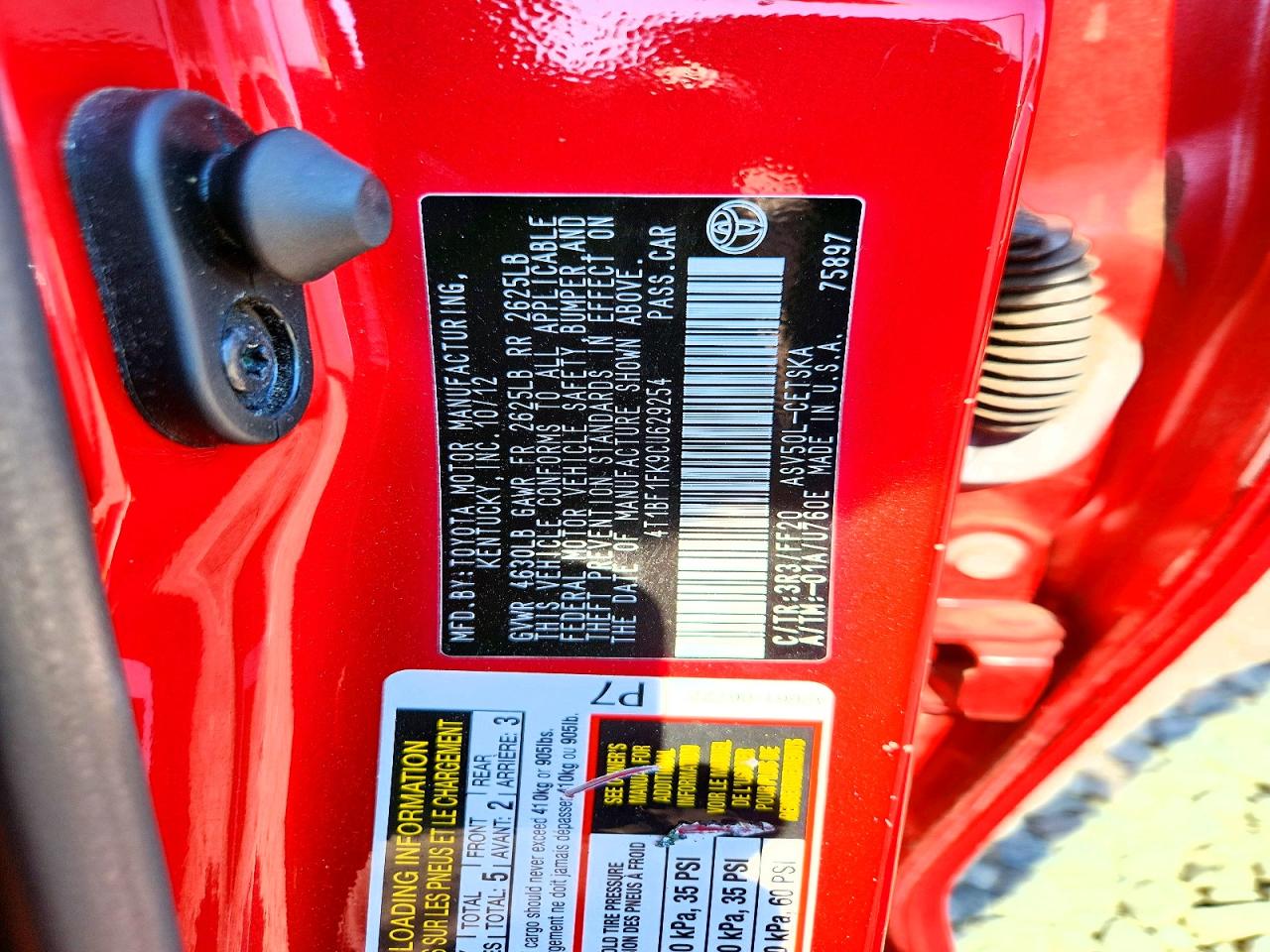 2012 Toyota Camry Se Red vin: 4T1BF1FK9CU629254