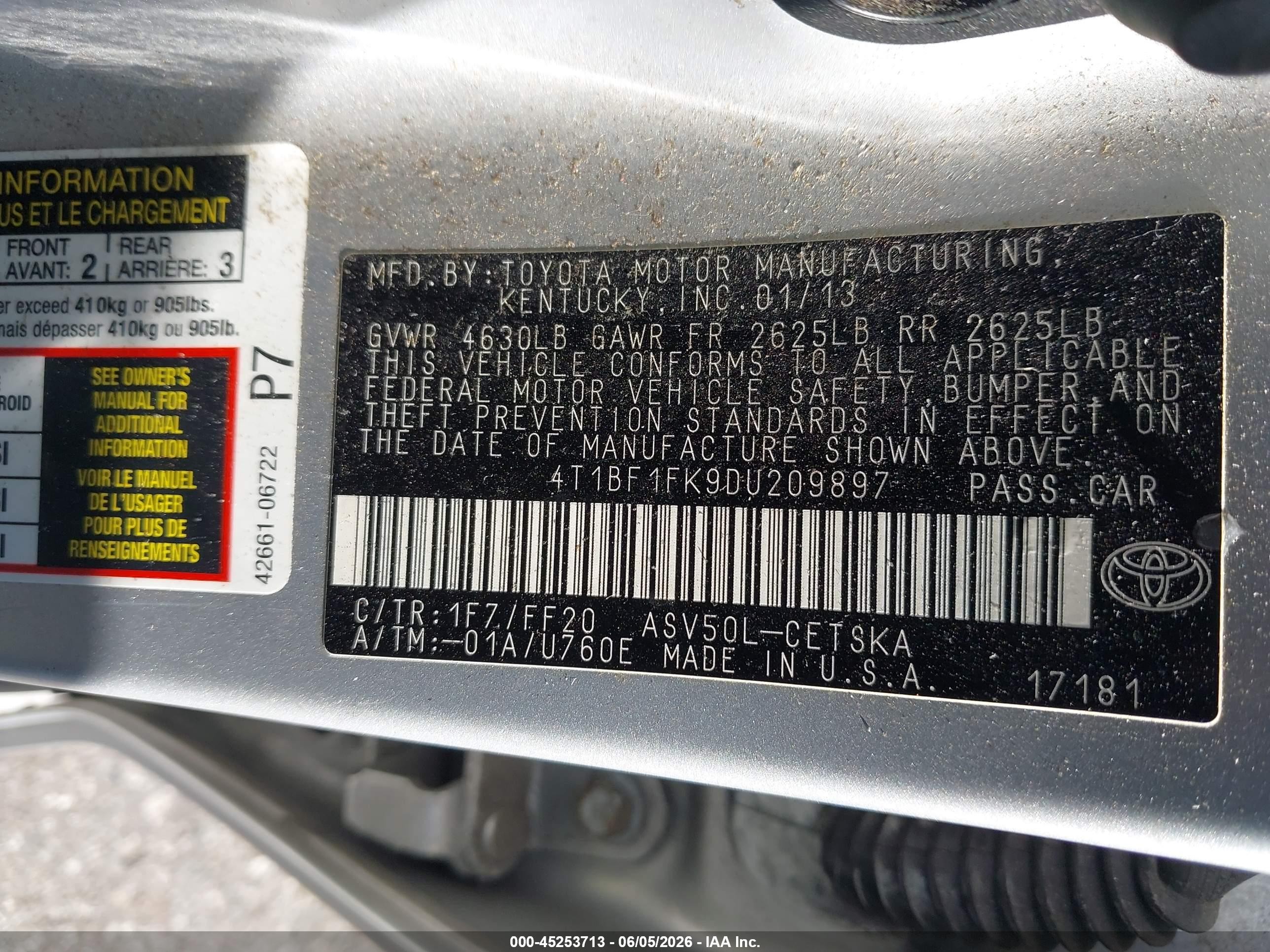 2013 Toyota Camry Se Silver vin: 4T1BF1FK9DU209897