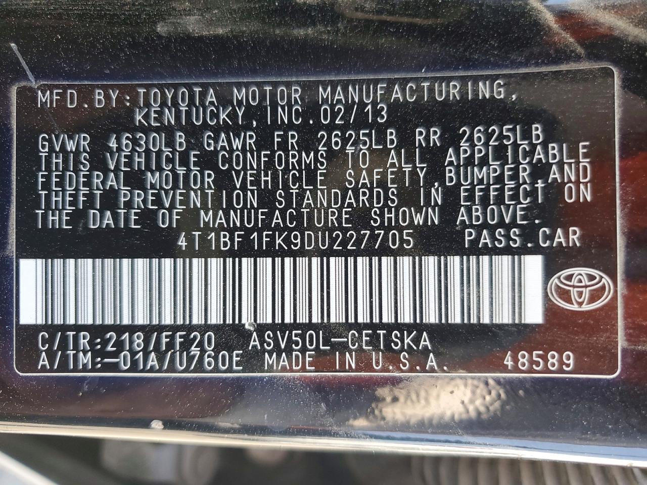 2013 Toyota Camry Se White vin: 4T1BF1FK9DU227705
