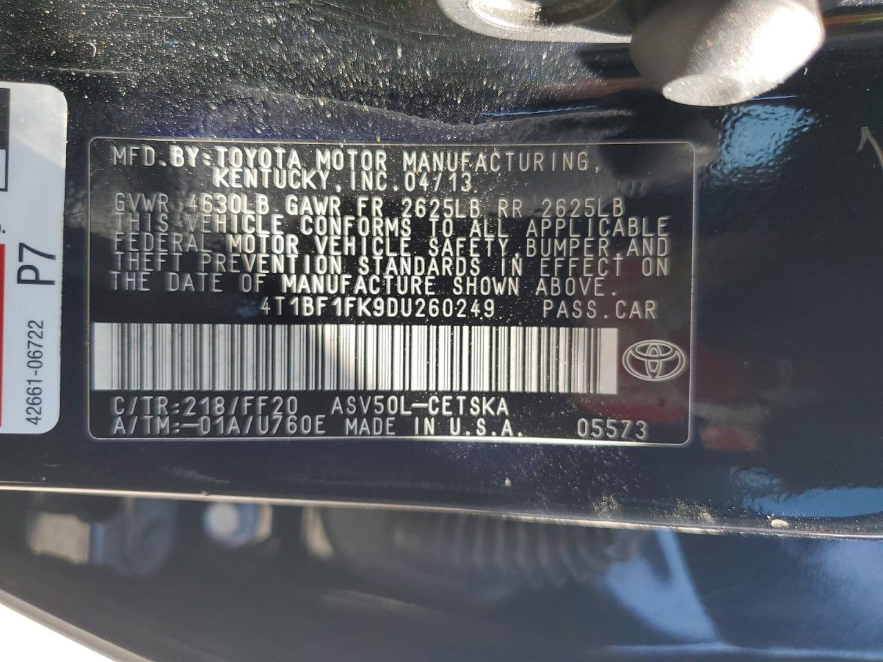 2013 Toyota Camry Se Black vin: 4T1BF1FK9DU260249