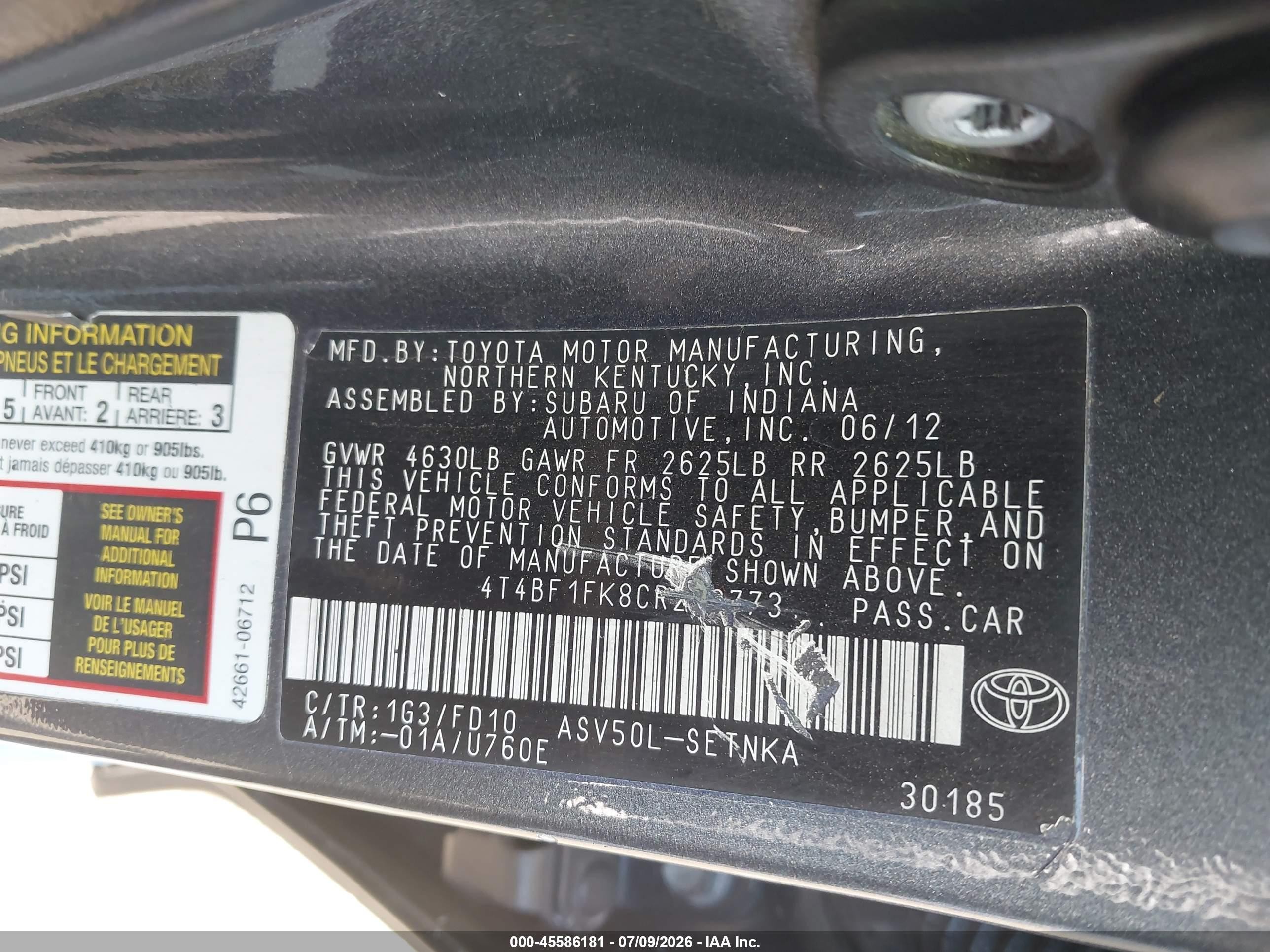 2013 Toyota Camry Se Серый vin: 4T1BF1FK9DU262468