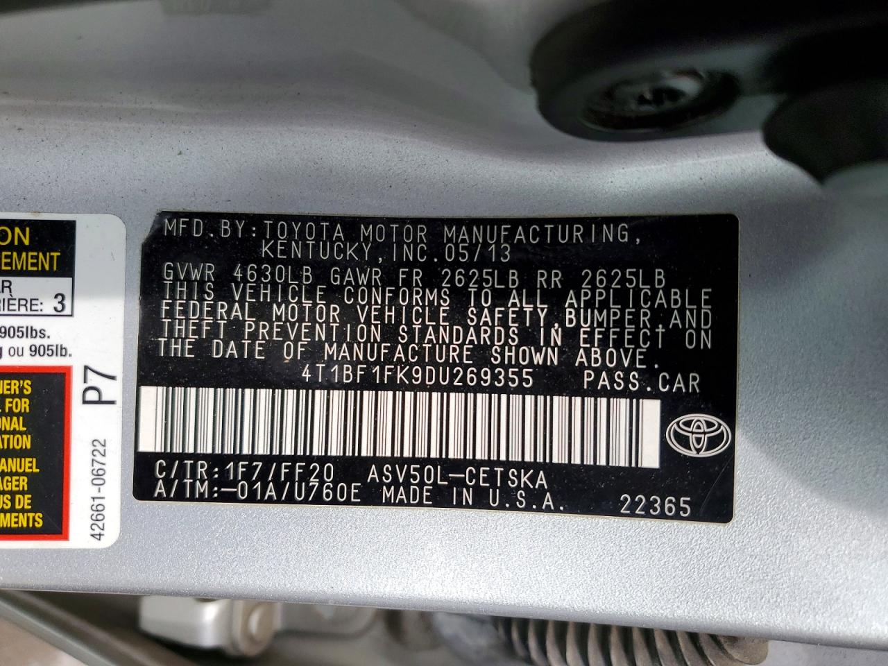 2013 Toyota Camry Se Silver vin: 4T1BF1FK9DU269355