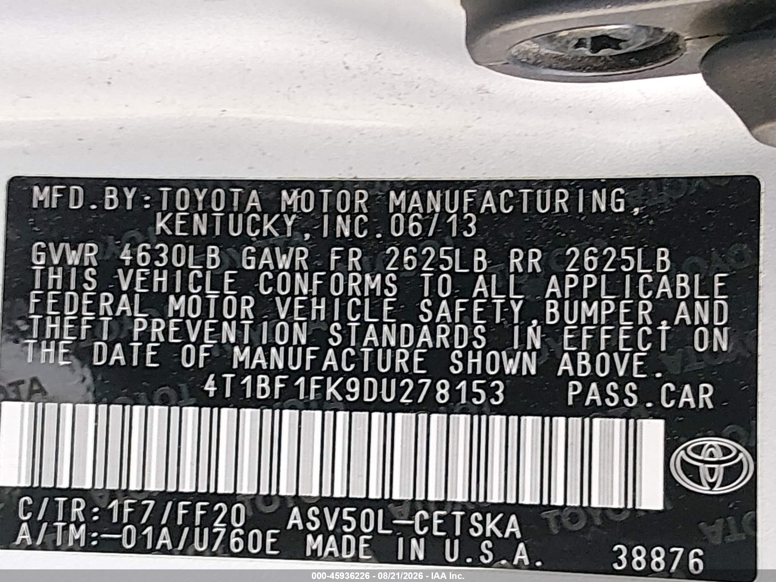 2013 Toyota Camry Se Серебряный vin: 4T1BF1FK9DU278153