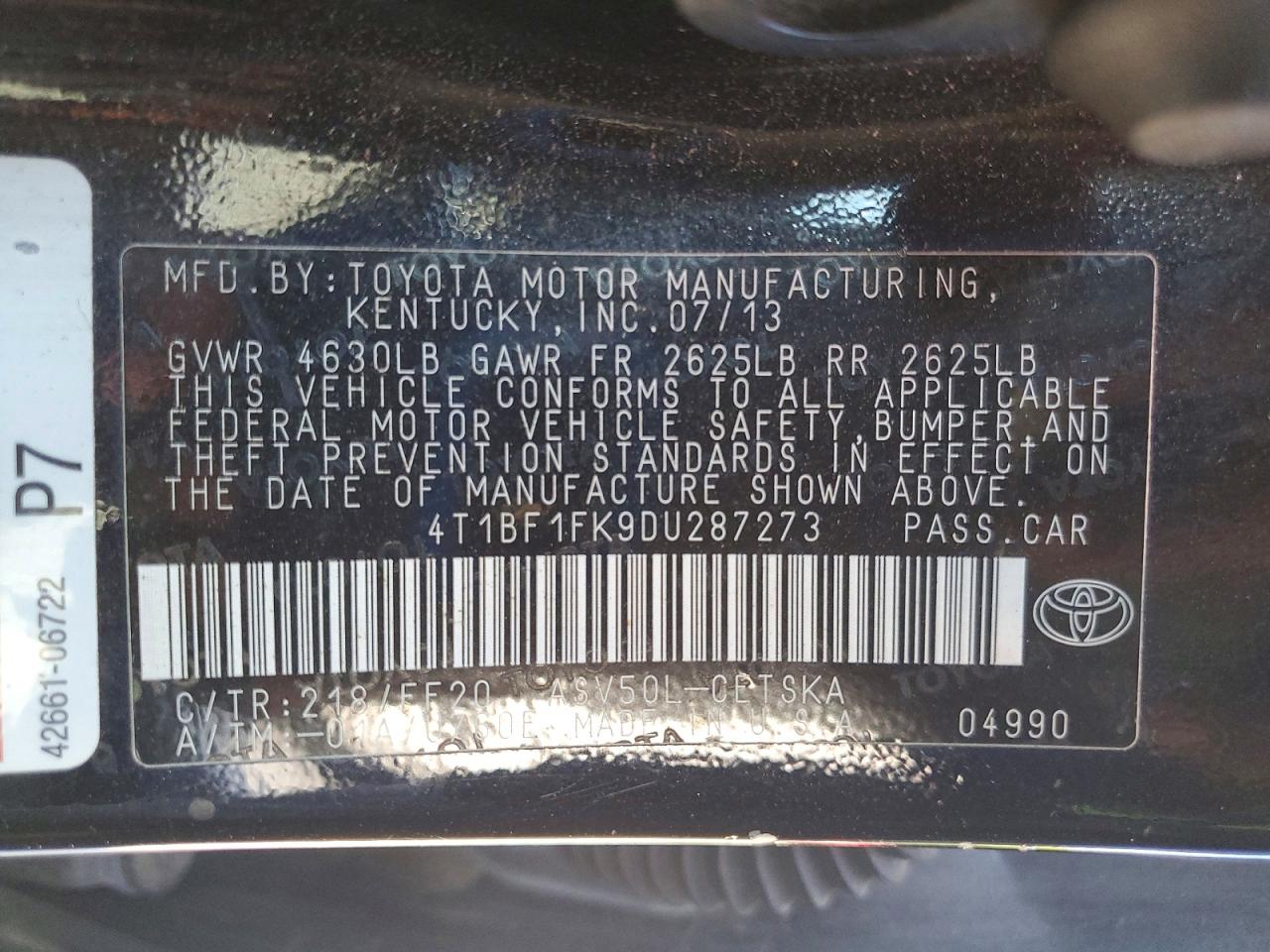2013 Toyota Camry Se Черный vin: 4T1BF1FK9DU287273