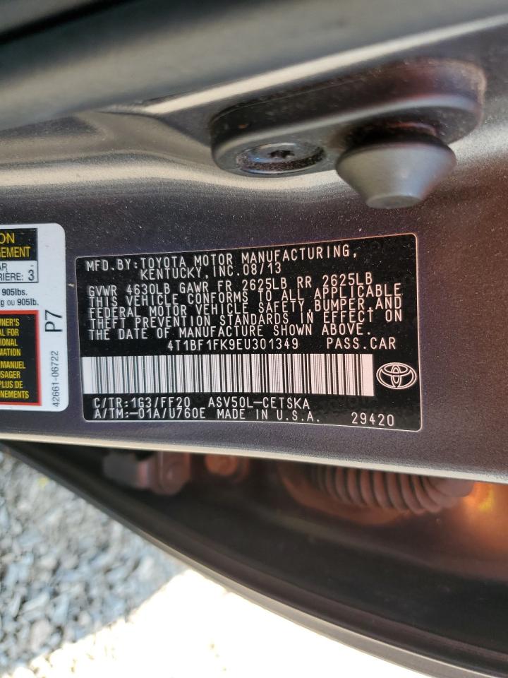2014 Toyota Camry L Gray vin: 4T1BF1FK9EU301349