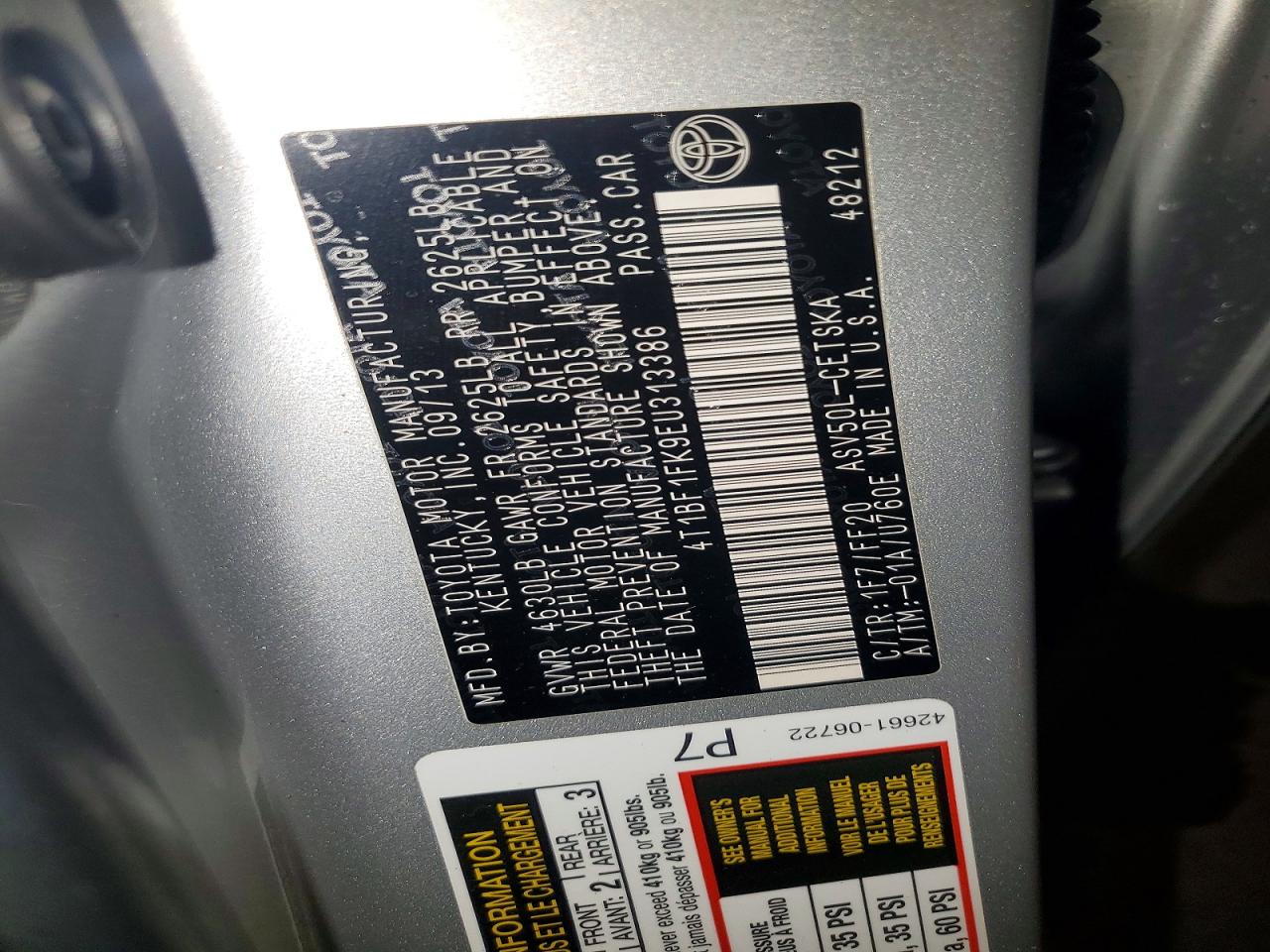 2014 Toyota Camry Se Silver vin: 4T1BF1FK9EU313386