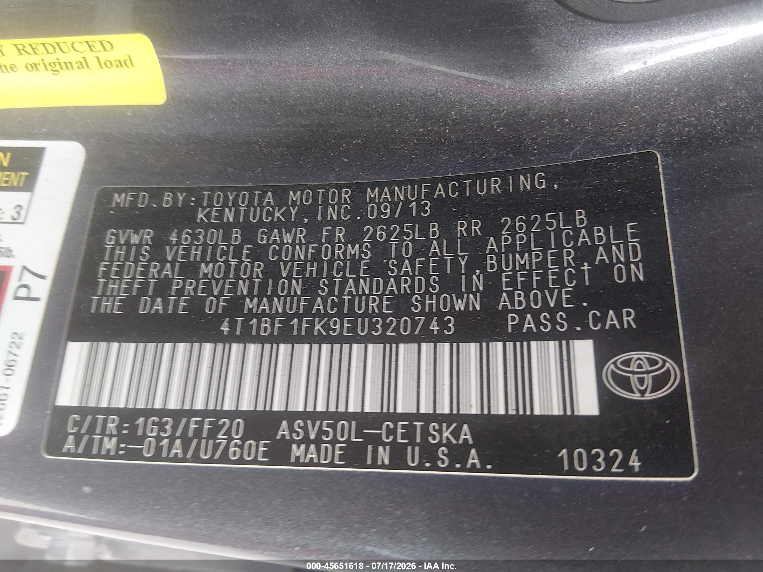 2014 Toyota Camry Se Gray vin: 4T1BF1FK9EU320743
