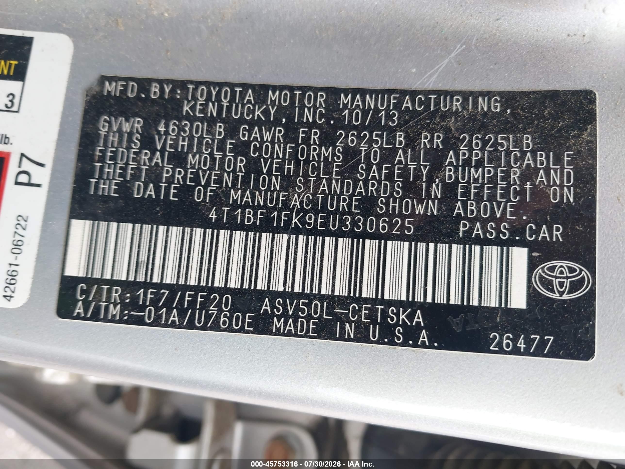 2014 Toyota Camry Se Silver vin: 4T1BF1FK9EU330625