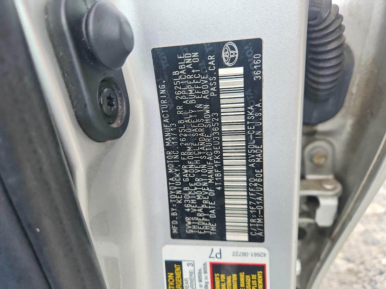 2014 Toyota Camry Se Silver vin: 4T1BF1FK9EU336523