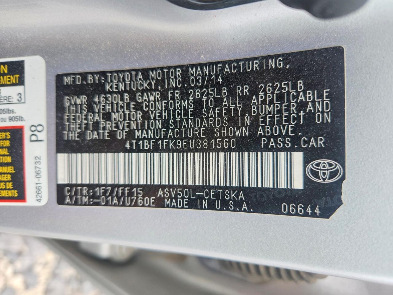 2014 Toyota Camry Se Sport Silver vin: 4T1BF1FK9EU381560