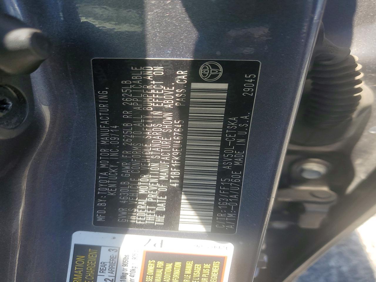 2014 Toyota Camry Se Gray vin: 4T1BF1FK9EU467645