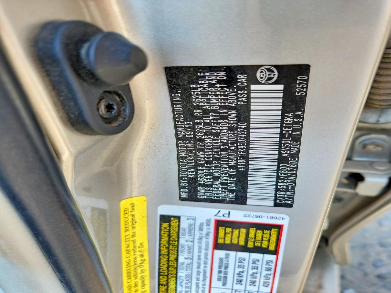 2014 Toyota Camry Xle Cream vin: 4T1BF1FK9EU742740