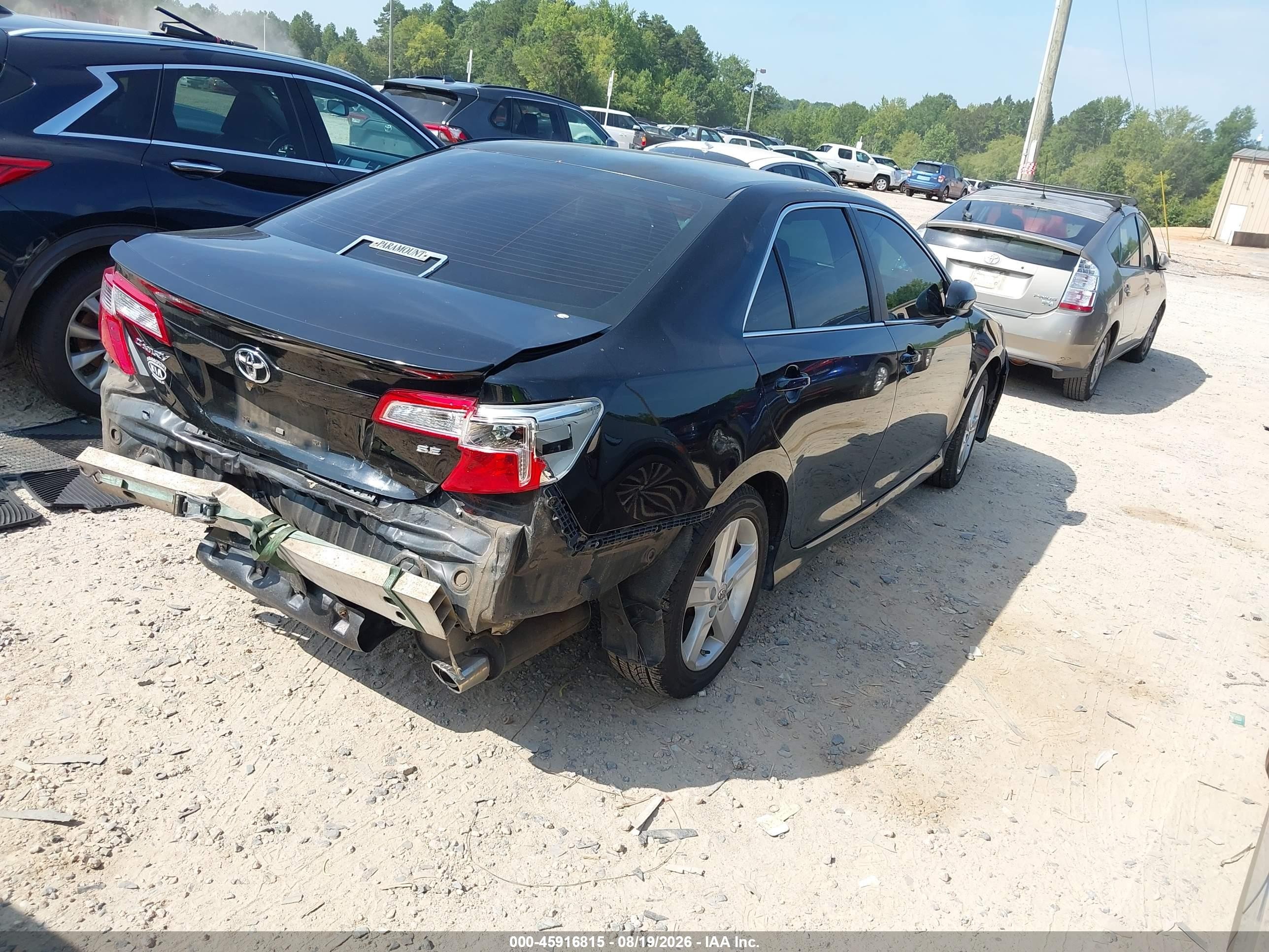 2014 Toyota Camry Se Black vin: 4T1BF1FK9EU746772