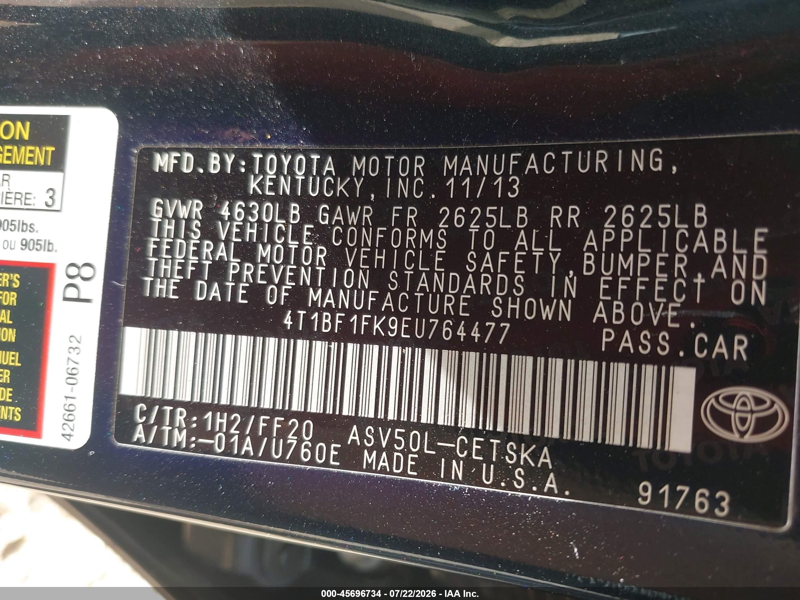 2014 Toyota Camry Se Sport Black vin: 4T1BF1FK9EU764477