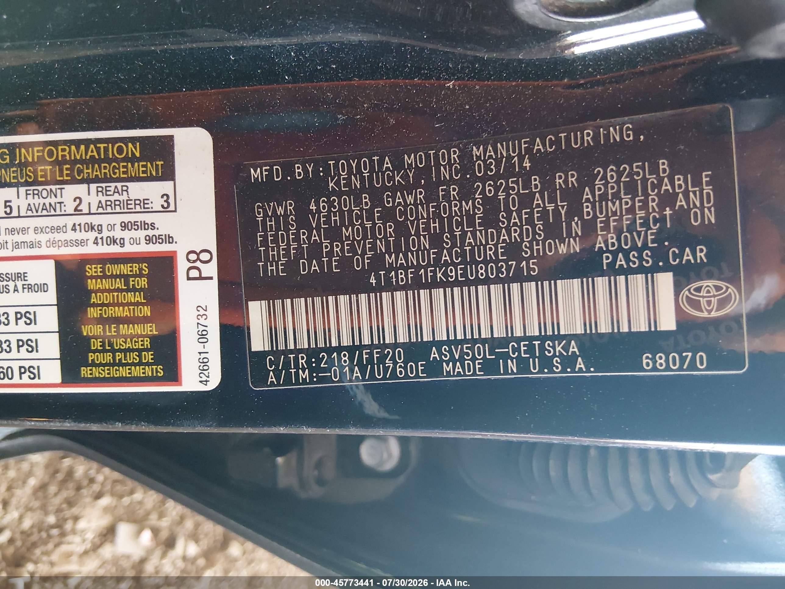 2014 Toyota Camry Se Sport Black vin: 4T1BF1FK9EU803715