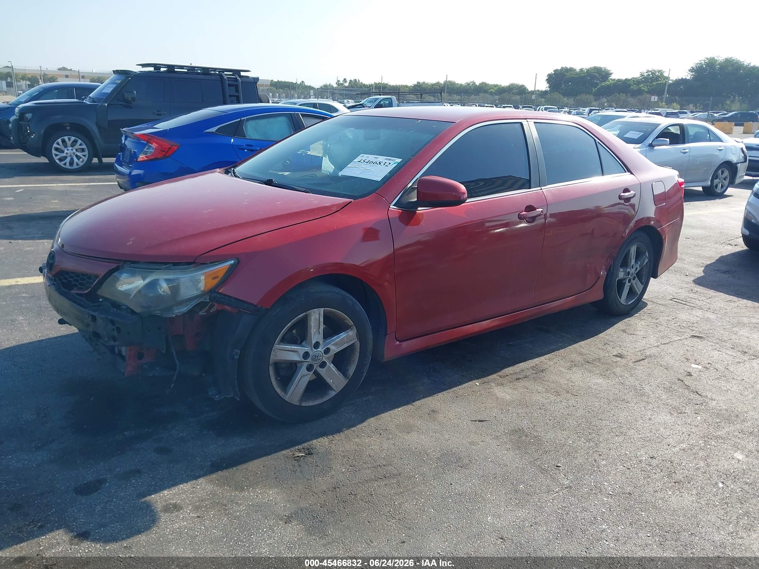 2014 Toyota Camry Se Red vin: 4T1BF1FK9EU842885