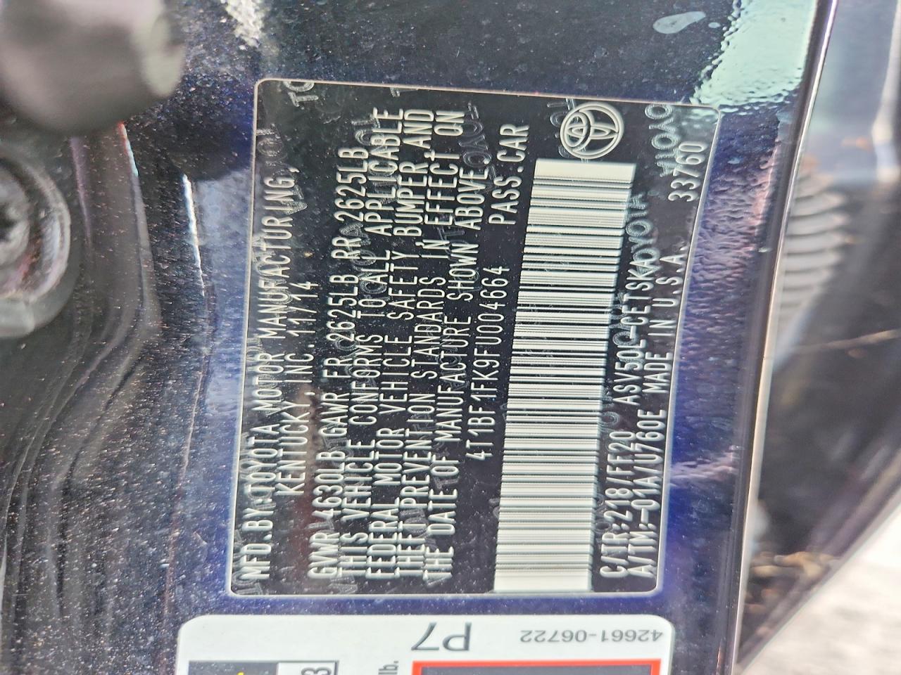 2015 Toyota Camry Se Black vin: 4T1BF1FK9FU004664