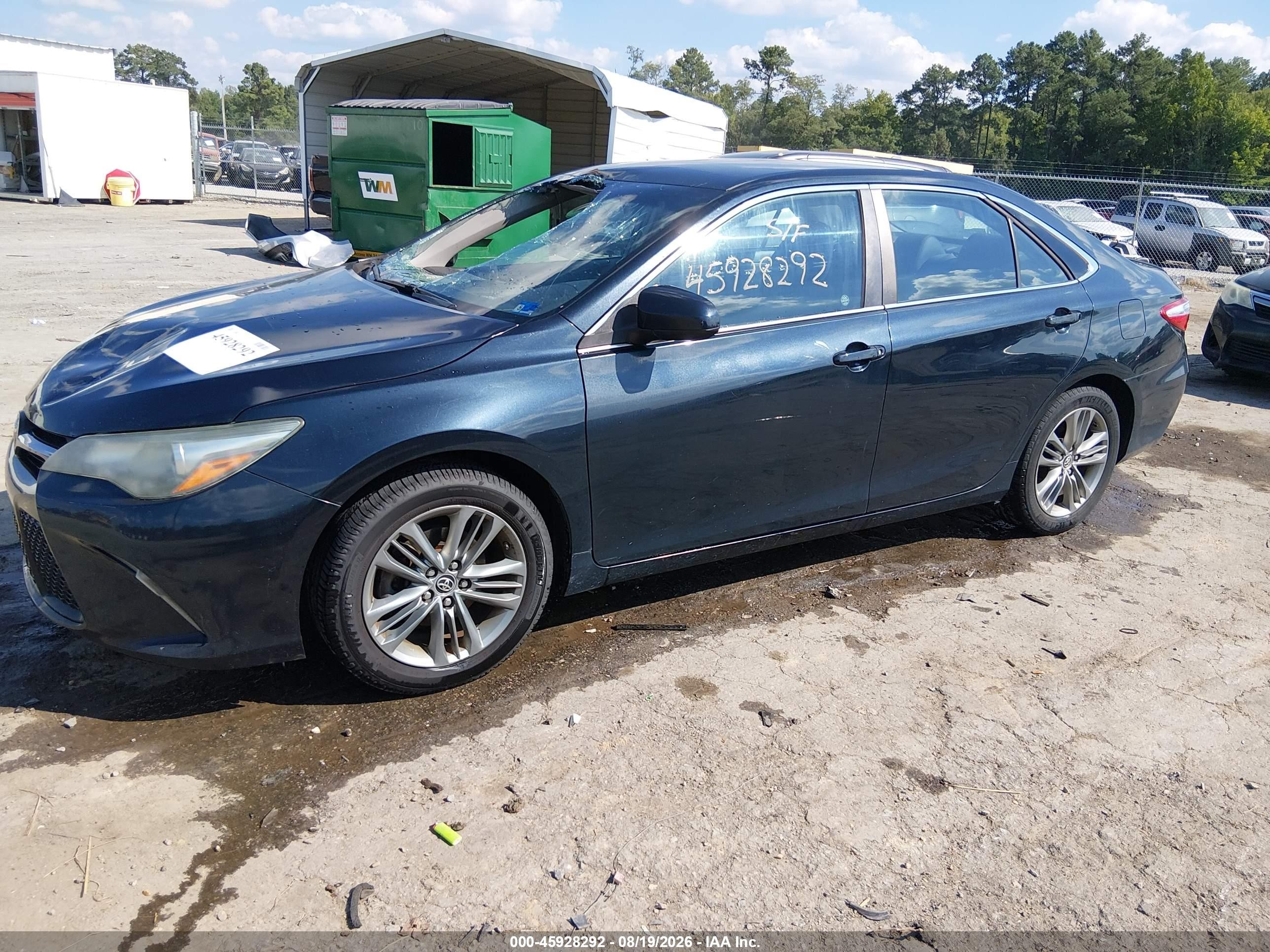 2015 Toyota Camry Se Dark Blue vin: 4T1BF1FK9FU014868