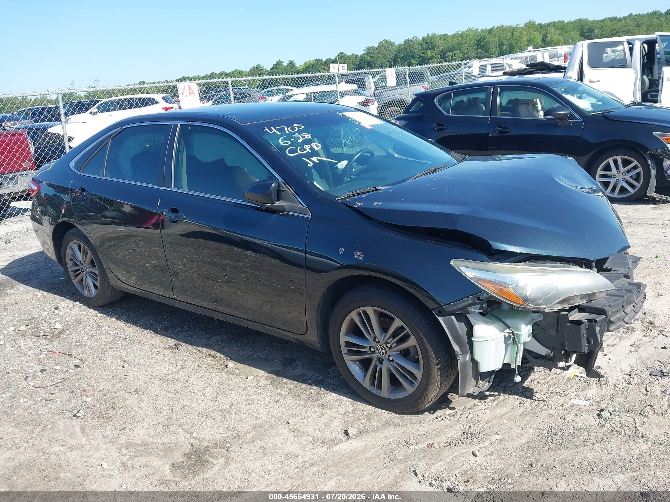 2015 Toyota Camry Se Dark Blue vin: 4T1BF1FK9FU024705
