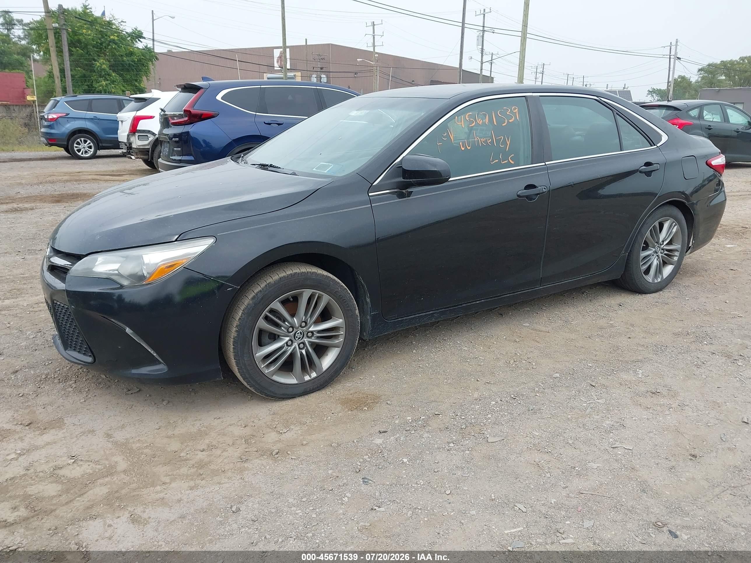 2015 Toyota Camry Se Черный vin: 4T1BF1FK9FU049829