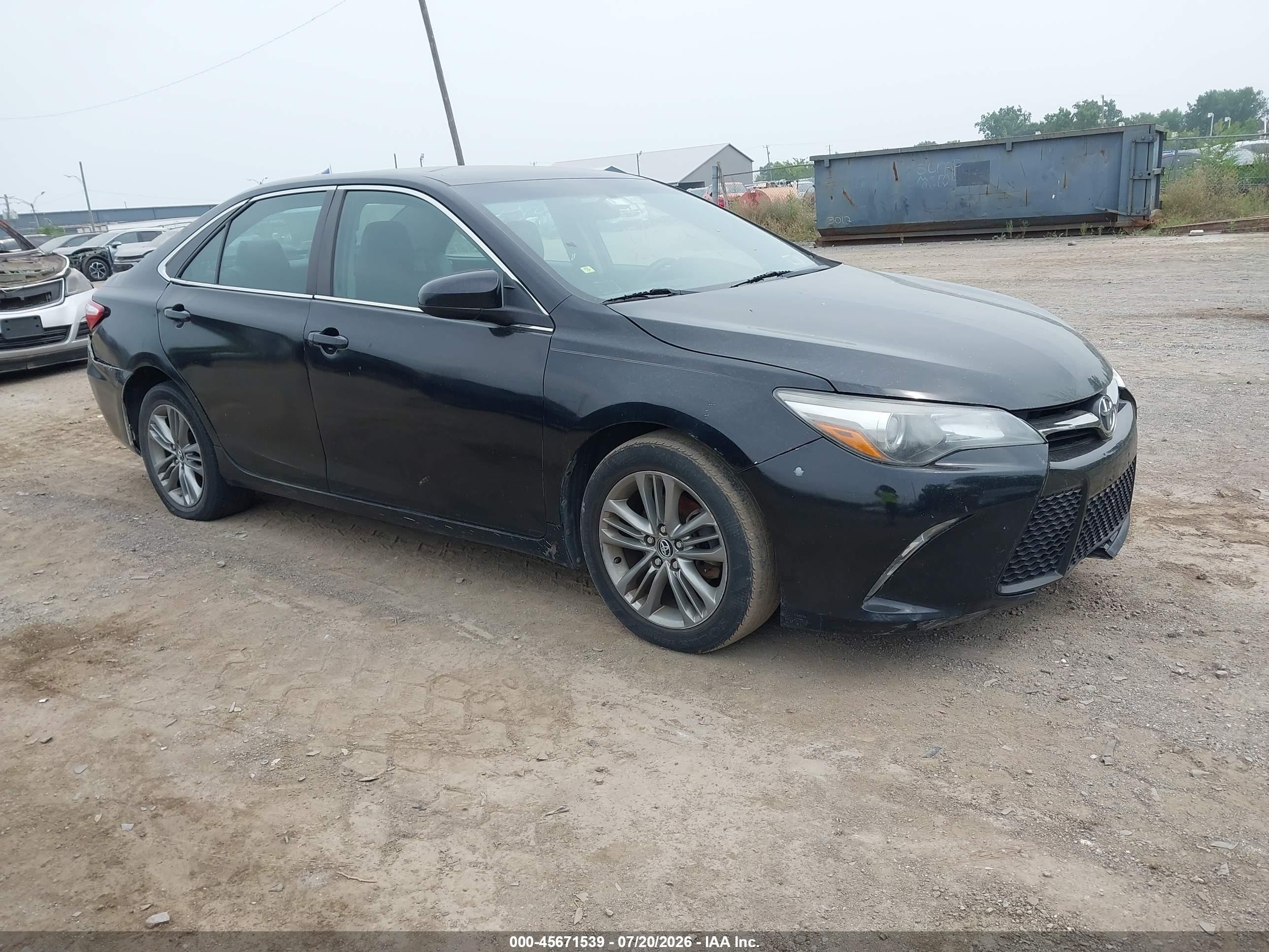 2015 Toyota Camry Se Black vin: 4T1BF1FK9FU049829