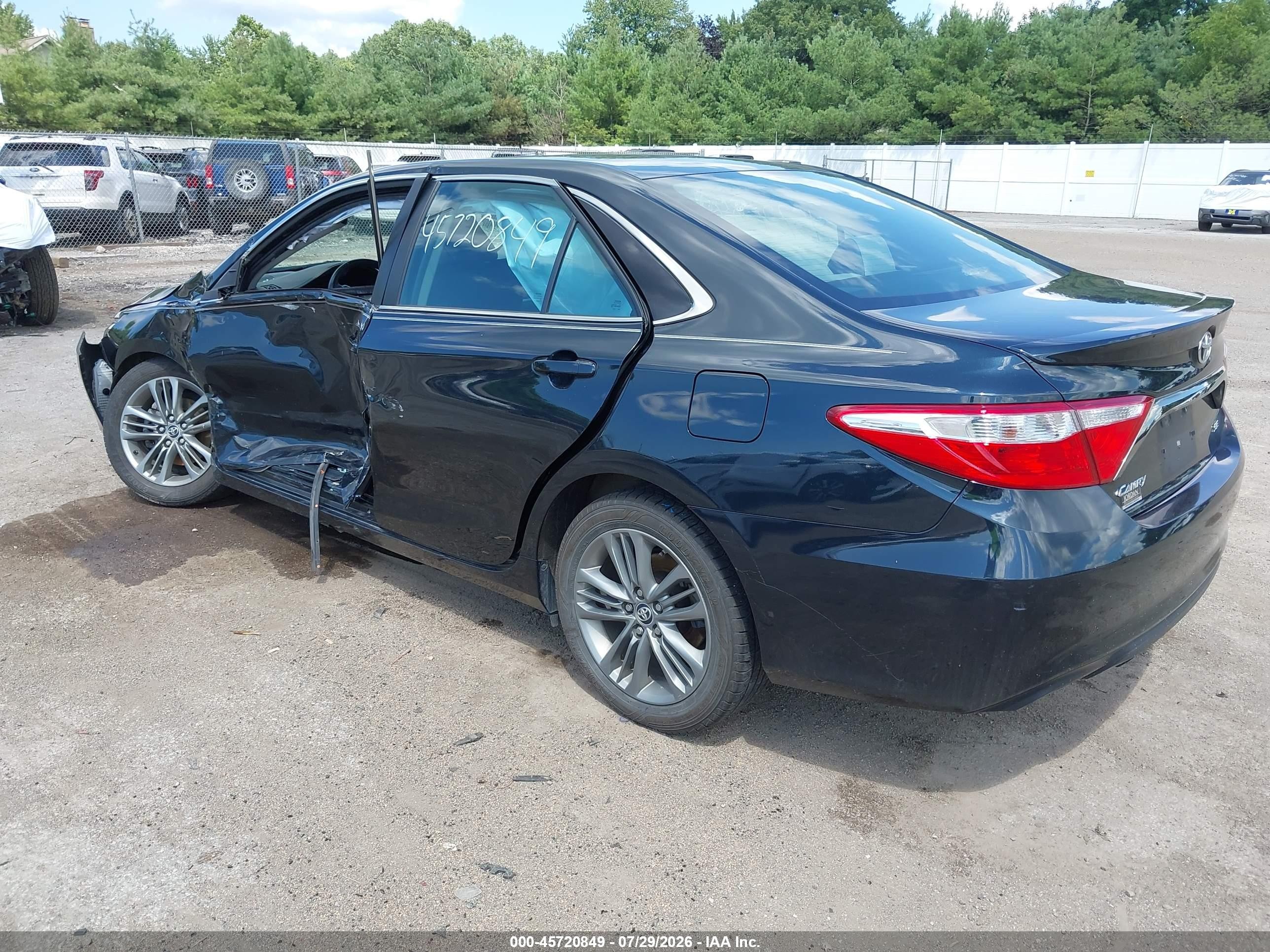 2015 Toyota Camry Se Dark Blue vin: 4T1BF1FK9FU053119