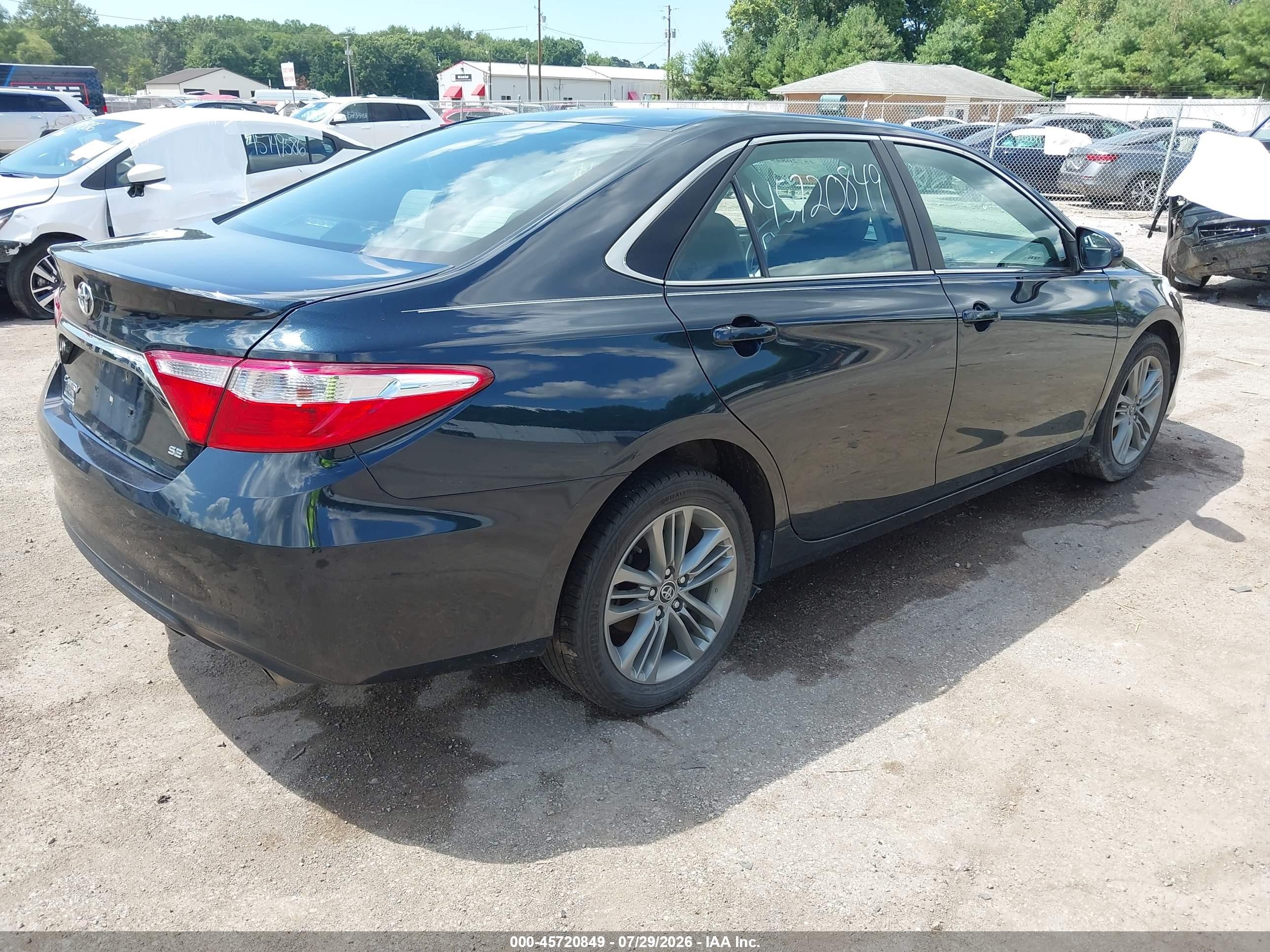 2015 Toyota Camry Se Dark Blue vin: 4T1BF1FK9FU053119