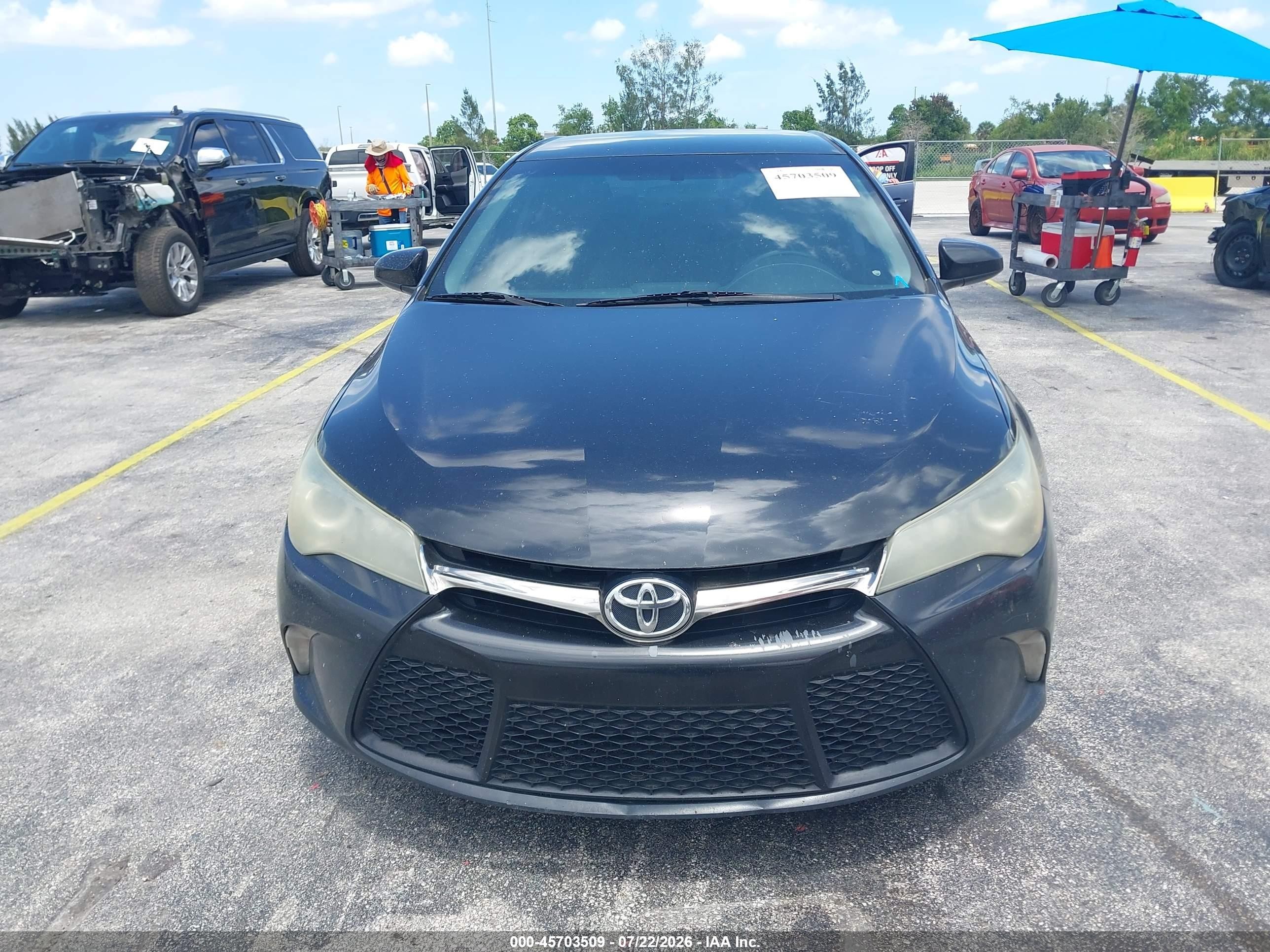 2015 Toyota Camry Se Black vin: 4T1BF1FK9FU102366