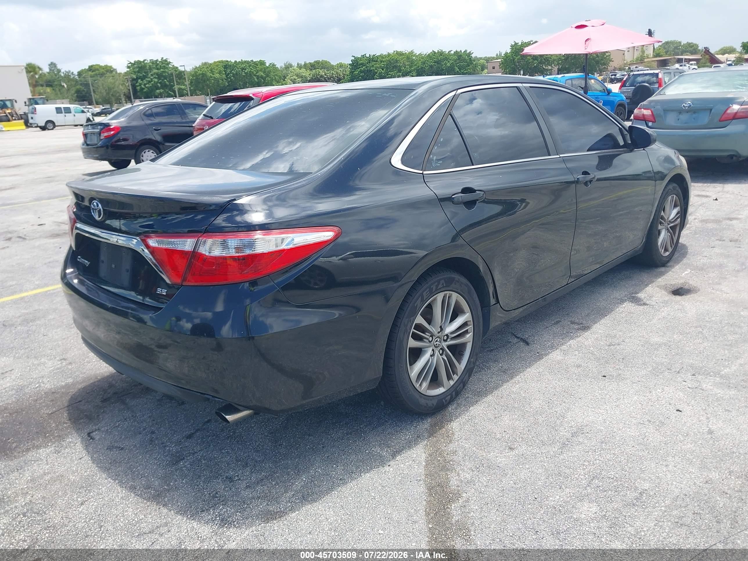 2015 Toyota Camry Se Black vin: 4T1BF1FK9FU102366
