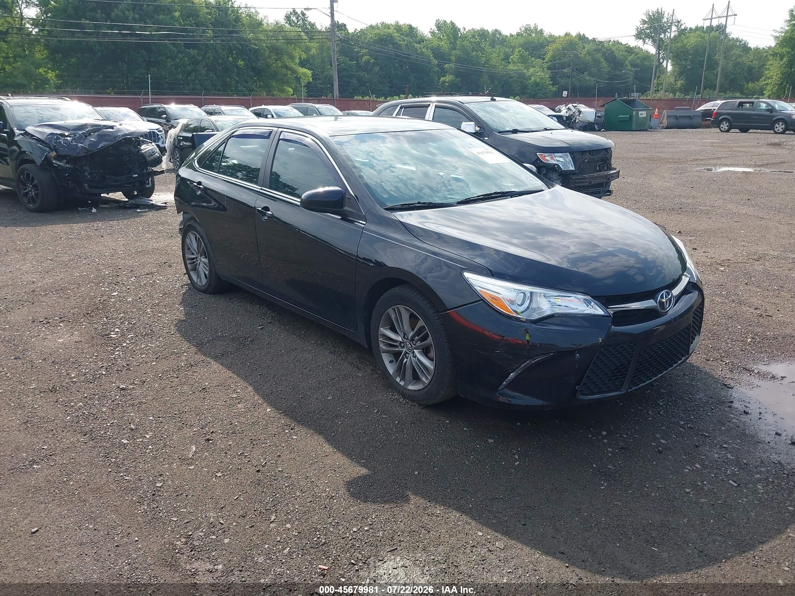 2015 Toyota Camry Se Black vin: 4T1BF1FK9FU486181