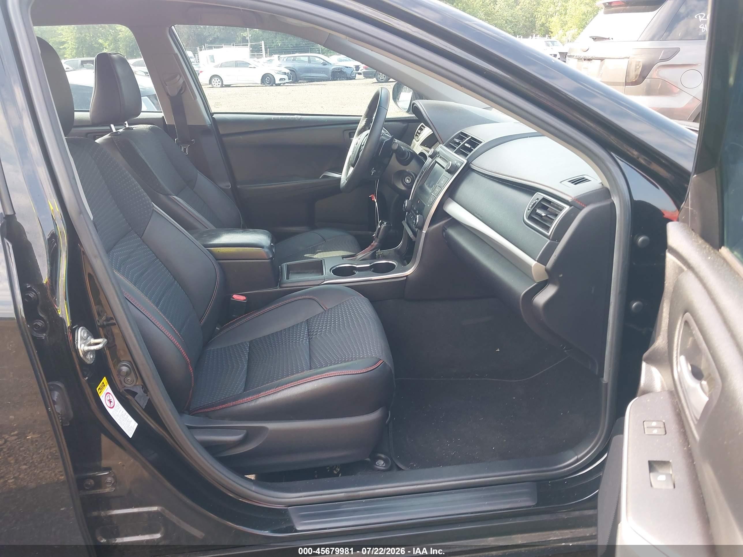 2015 Toyota Camry Se Black vin: 4T1BF1FK9FU486181