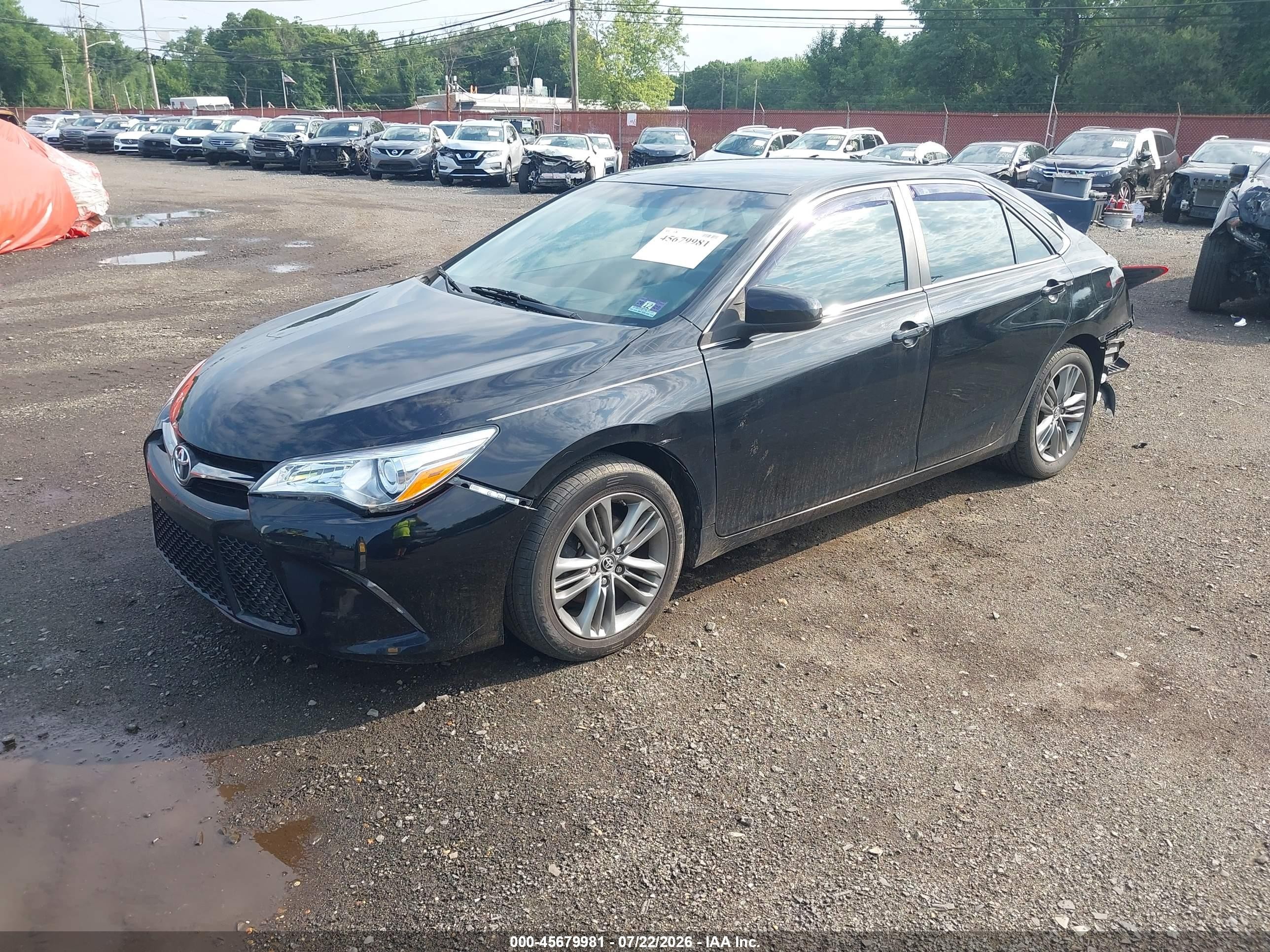 2015 Toyota Camry Se Black vin: 4T1BF1FK9FU486181