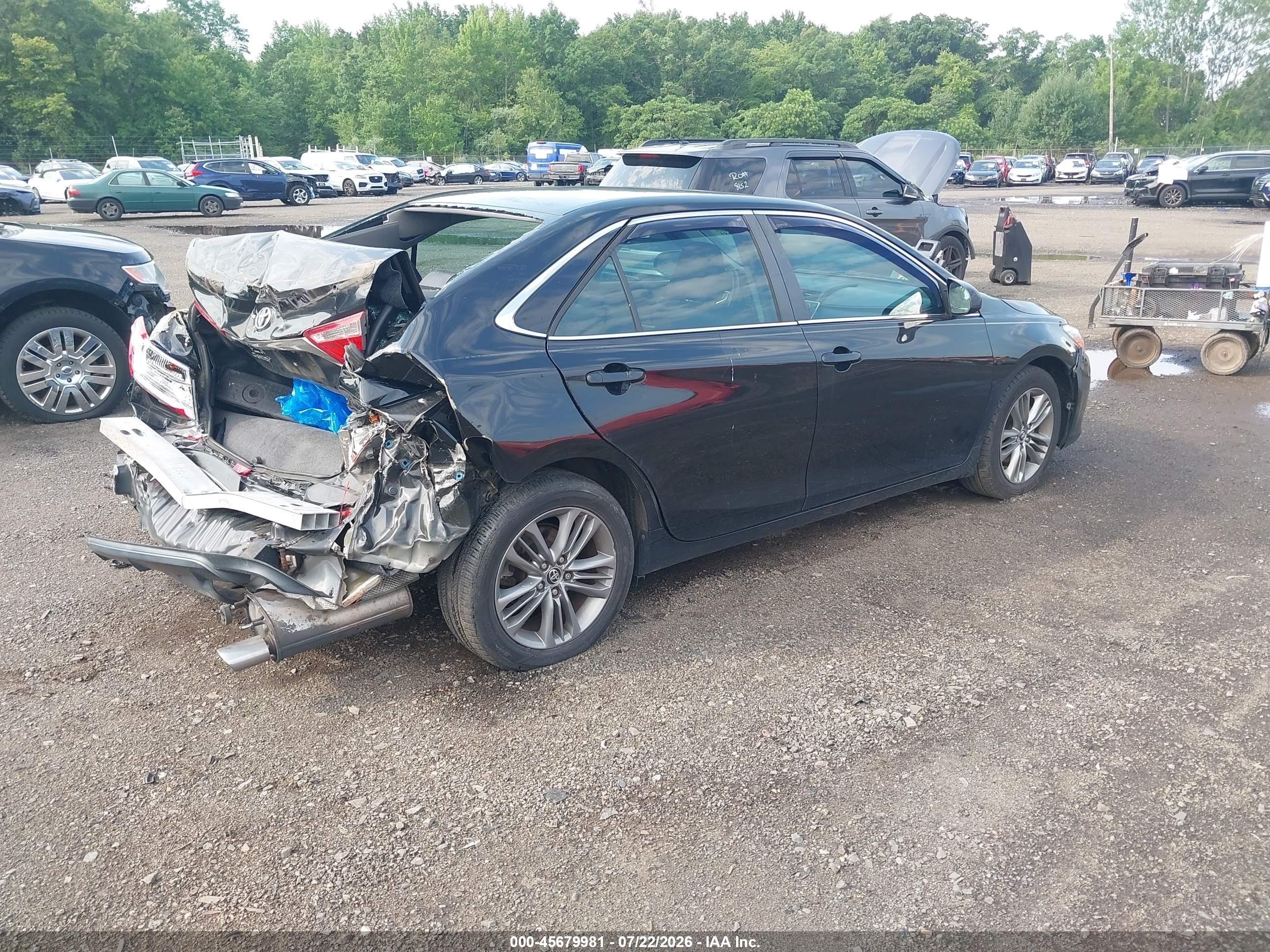 2015 Toyota Camry Se Black vin: 4T1BF1FK9FU486181
