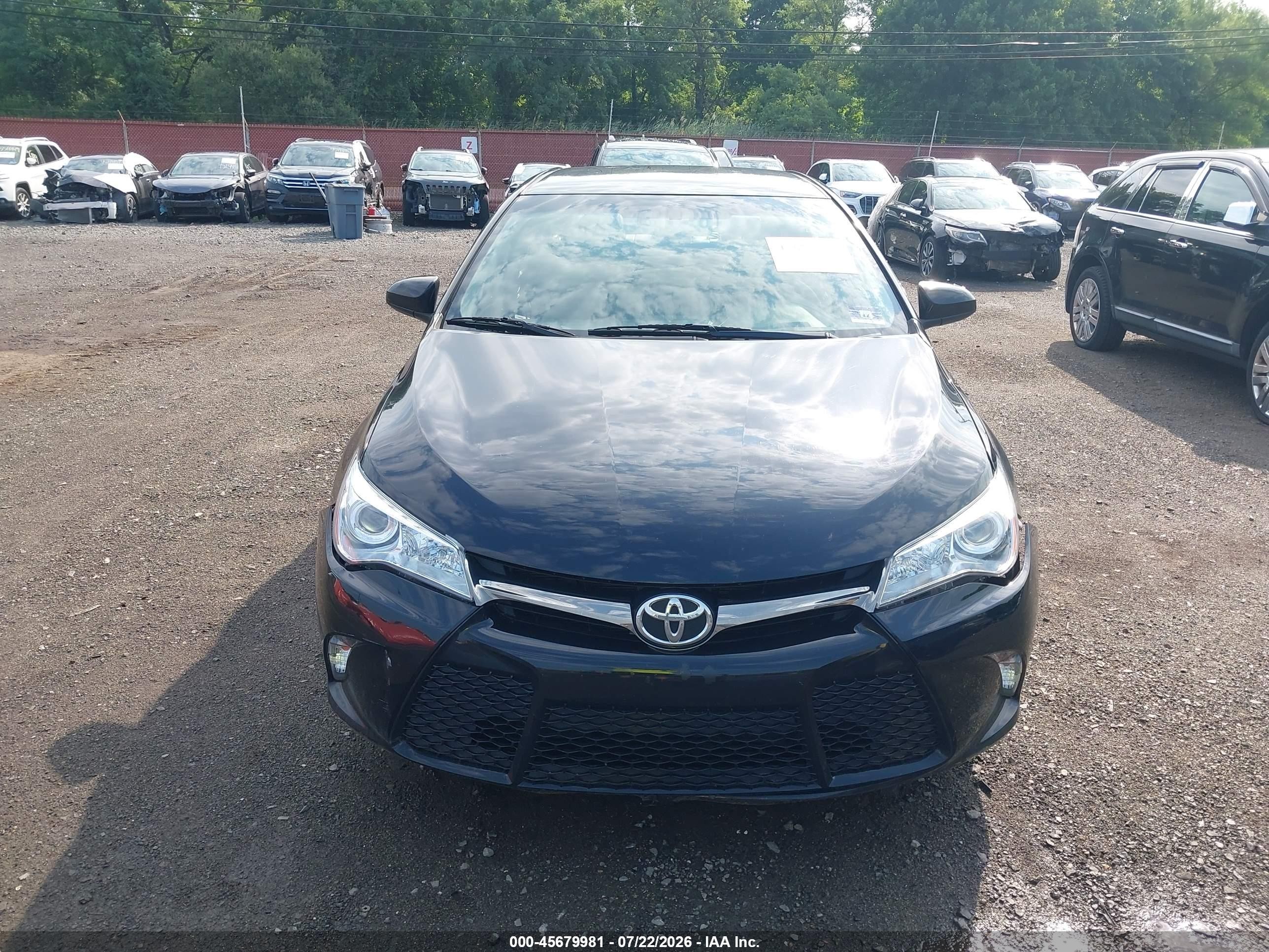 2015 Toyota Camry Se Black vin: 4T1BF1FK9FU486181
