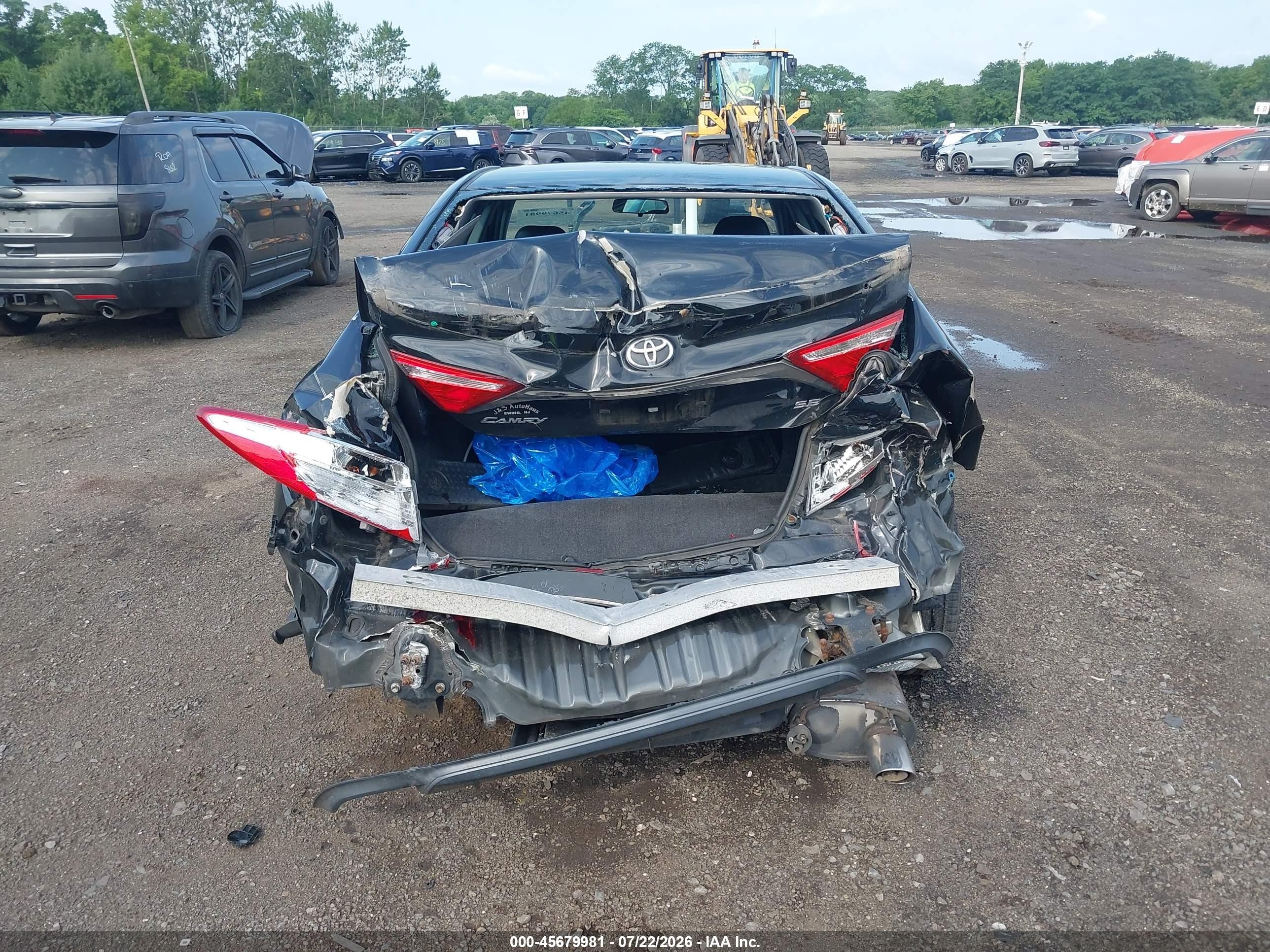 2015 Toyota Camry Se Black vin: 4T1BF1FK9FU486181