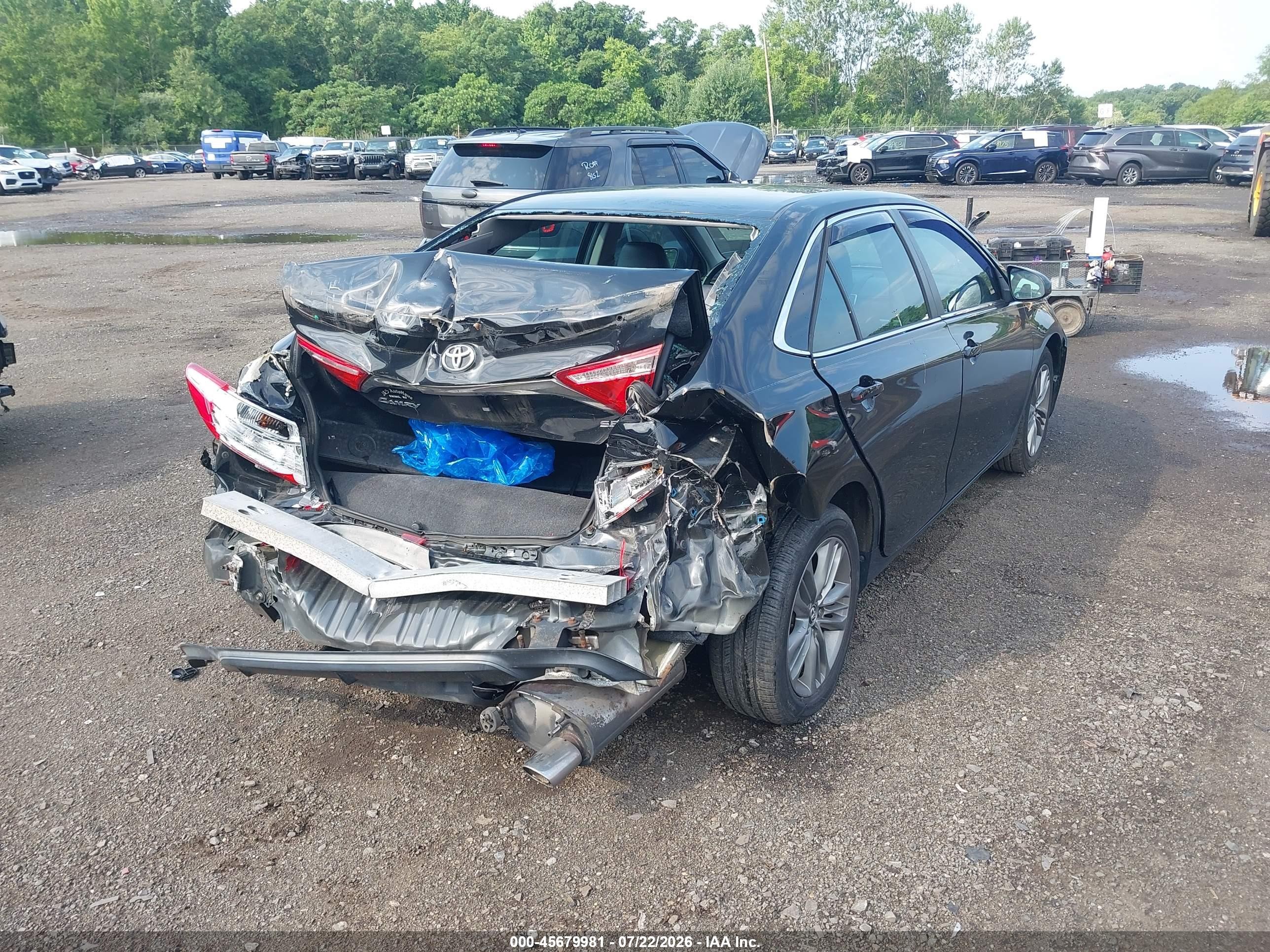 2015 Toyota Camry Se Black vin: 4T1BF1FK9FU486181