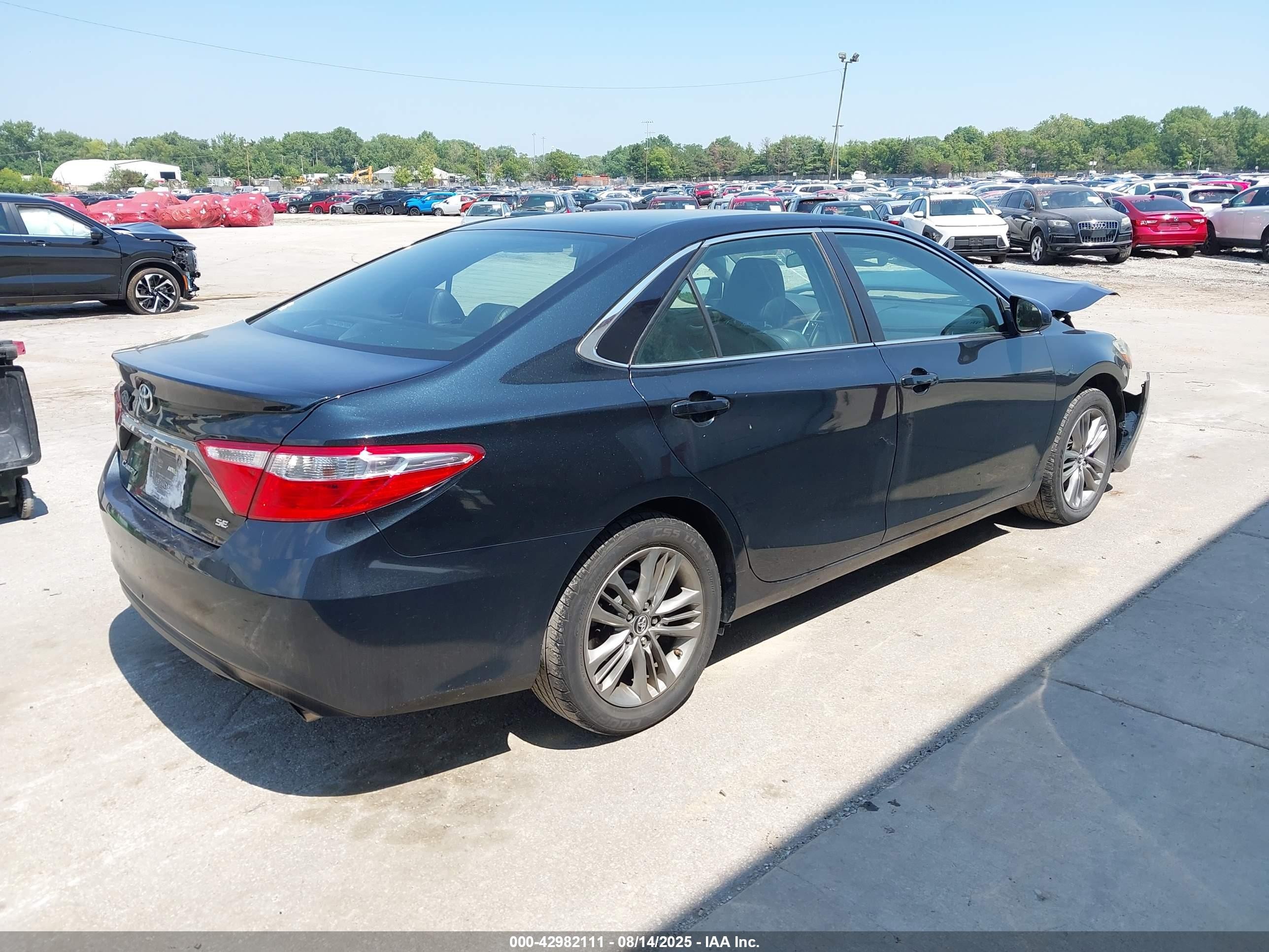 2015 Toyota Camry Se Black vin: 4T1BF1FK9FU487458