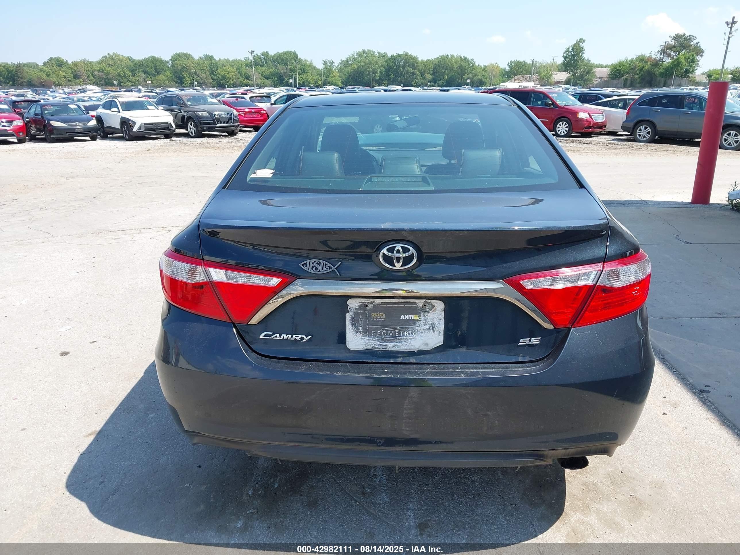 2015 Toyota Camry Se Black vin: 4T1BF1FK9FU487458